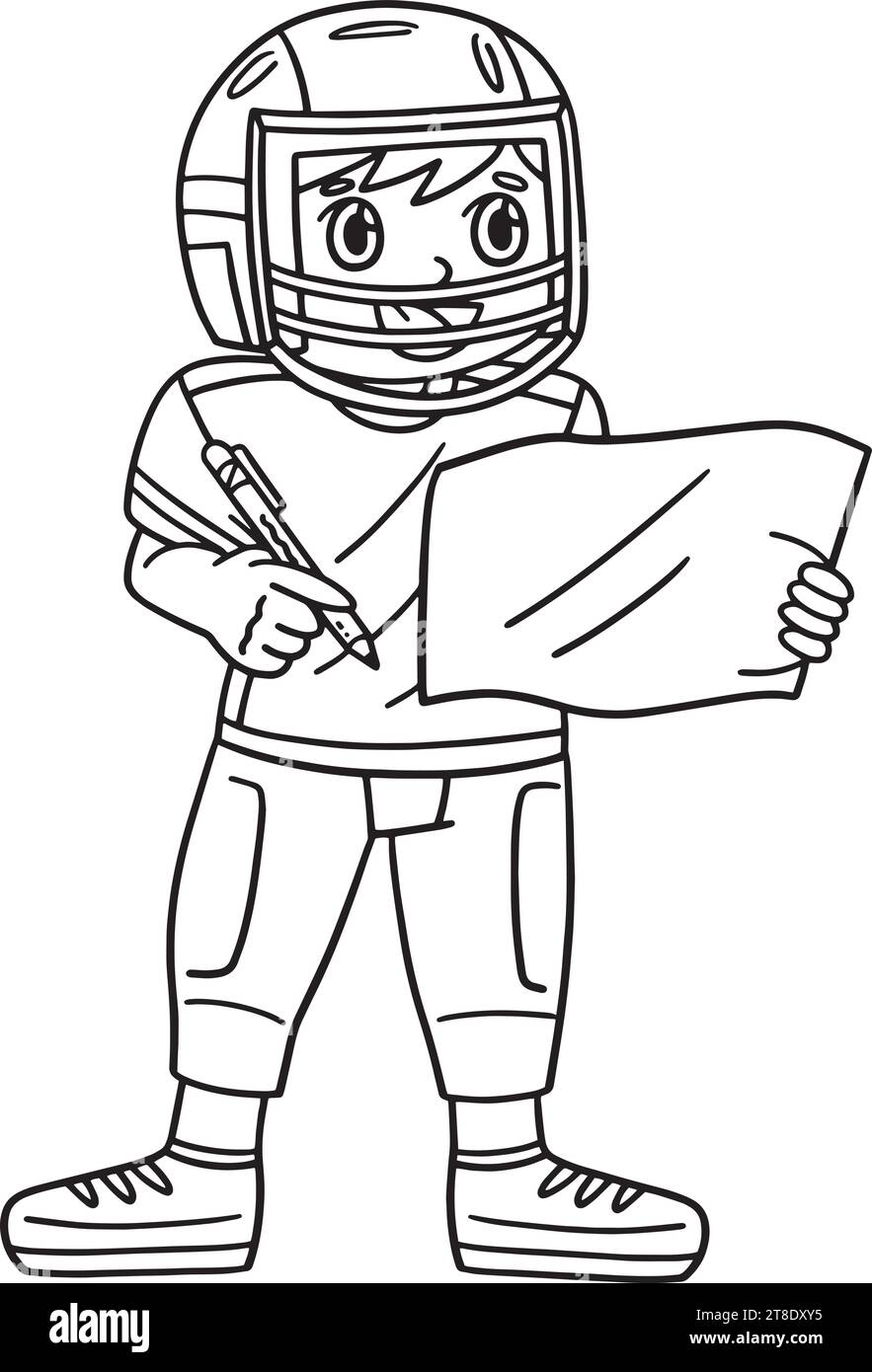Joueur de football américain signant une Autograph I. Illustration de Vecteur