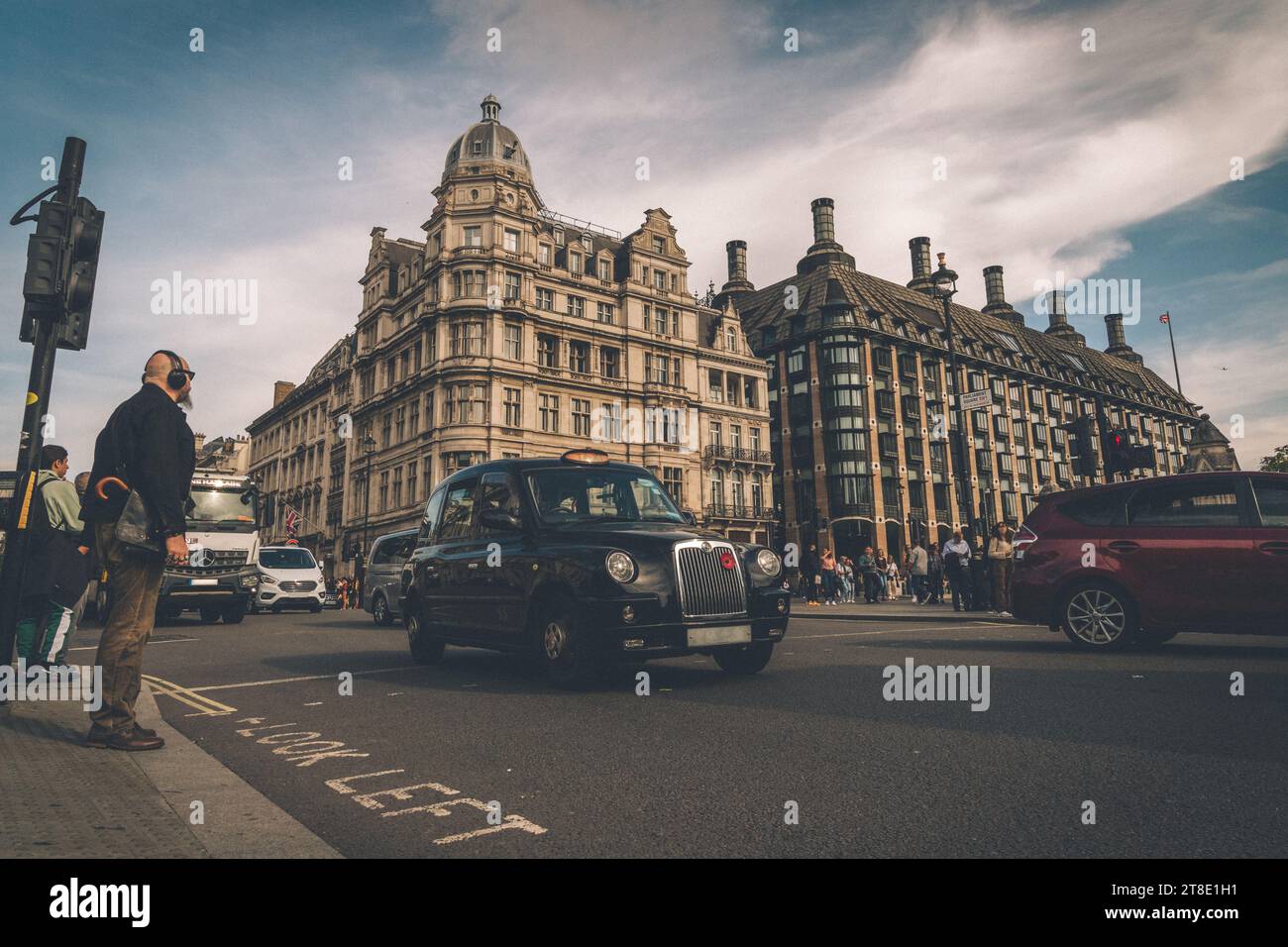 Un taxi anglais, style londonien Banque D'Images