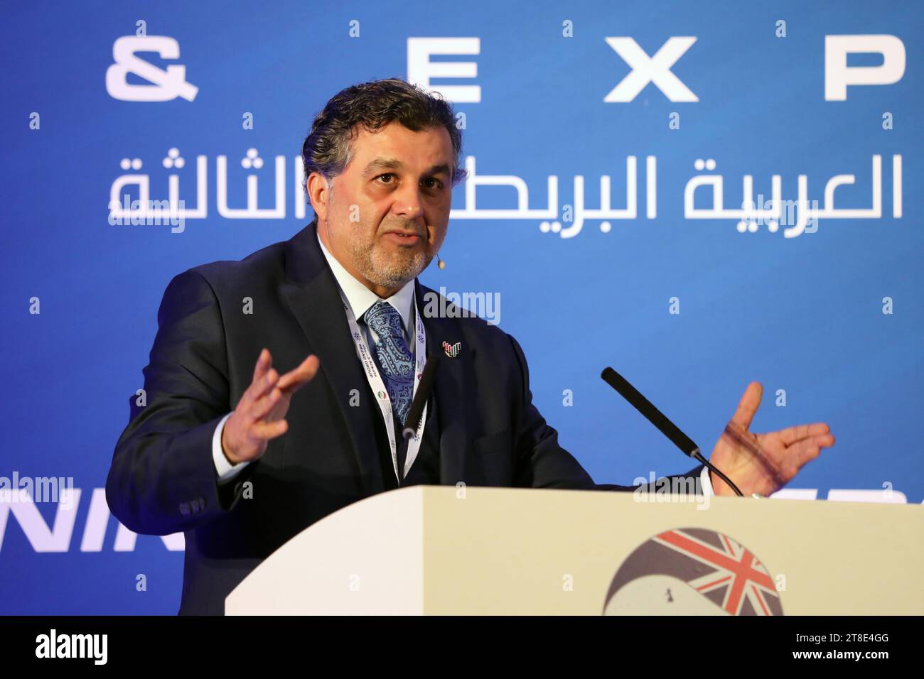 Londres, Royaume-Uni. 20 novembre 2023. Mohamed Al-Ahmed, PDG de Khalifa Economic zones Abu Dhabi (Kezad) s’exprimant lors du Sommet économique arabo-britannique. Crédit : Dominic Dudley/Alamy Live News Banque D'Images