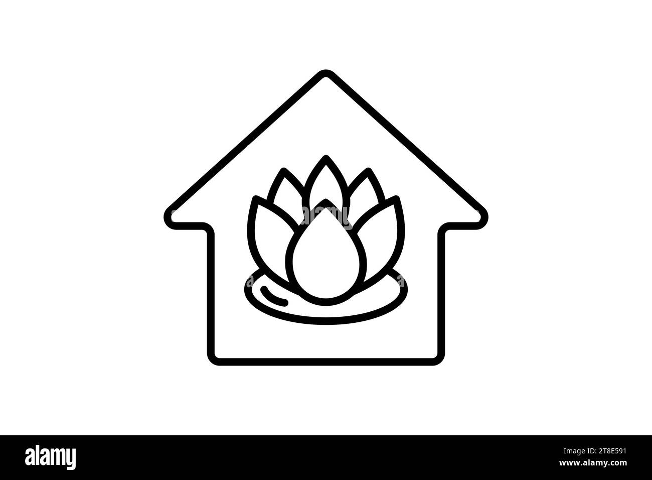 icône lotus home. icône liée à la méditation, bien-être, spa. style d'icône de ligne. conception vectorielle simple modifiable Illustration de Vecteur