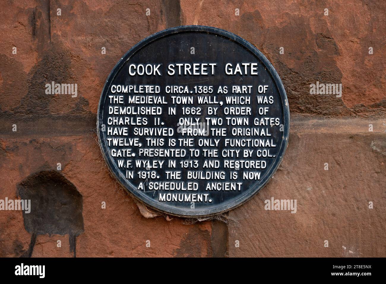 Plaque de Cook Street Gate, Coventry, West Midlands, Angleterre, Royaume-Uni Banque D'Images