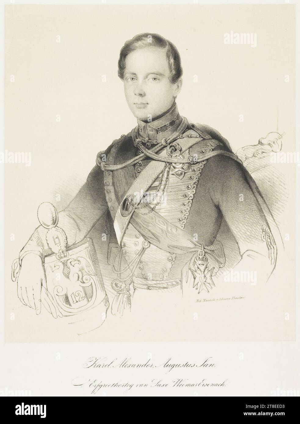 Ned. Maatsch. V. Schoone Kunsten. karel Alexander, Auguste Jan, Grand-Duc héréditaire de Saxe Weimar Eisenach Banque D'Images