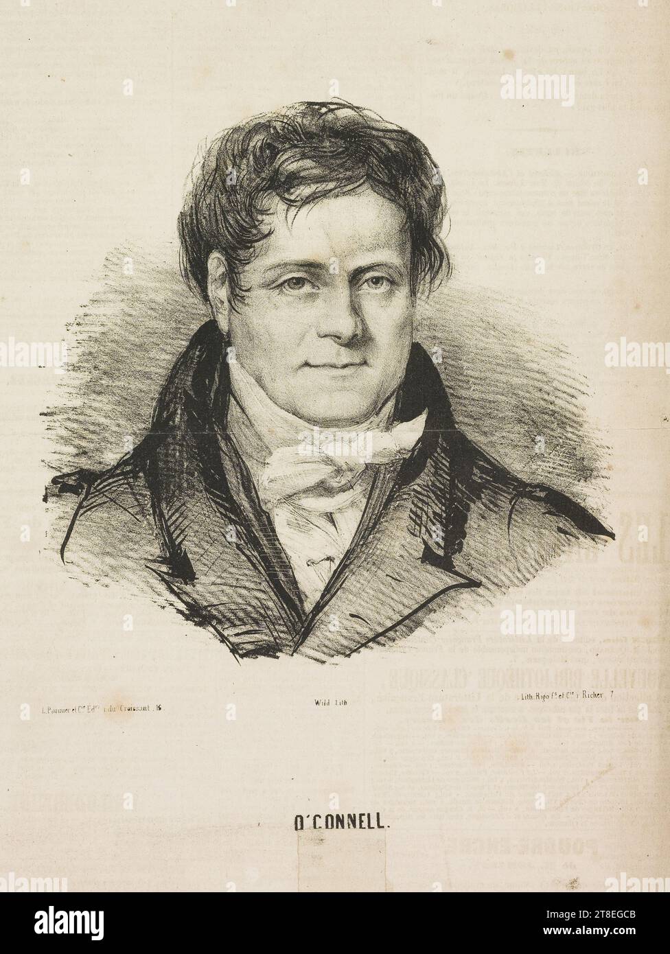 Page journal (le Charivari). L. Pannier et C.ie Ed.RS du r. du Croissant, 16. Wild Lith. Lith. Rigo f.s, et C.ie r. Richer 7. O'CONNELL Banque D'Images