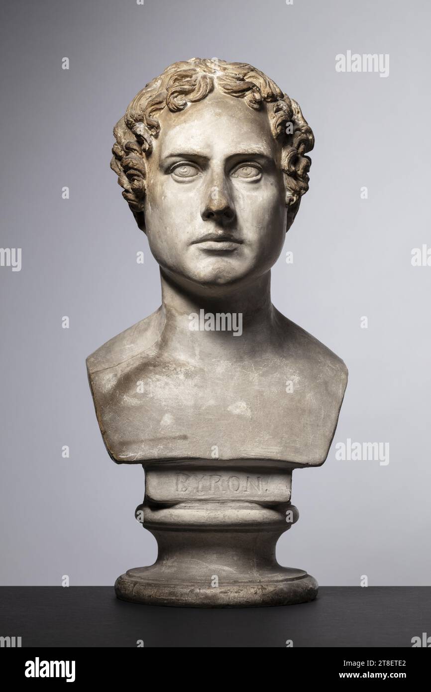 George Gordon Byron, Bertel Thorvaldsen, 1770-1844, au plus tôt le 20 mai 1817, Sculpture, buste, buste portrait, fonte, hauteur 55 cm, Sculpture, européen, modernité (1800 - 1914 Banque D'Images