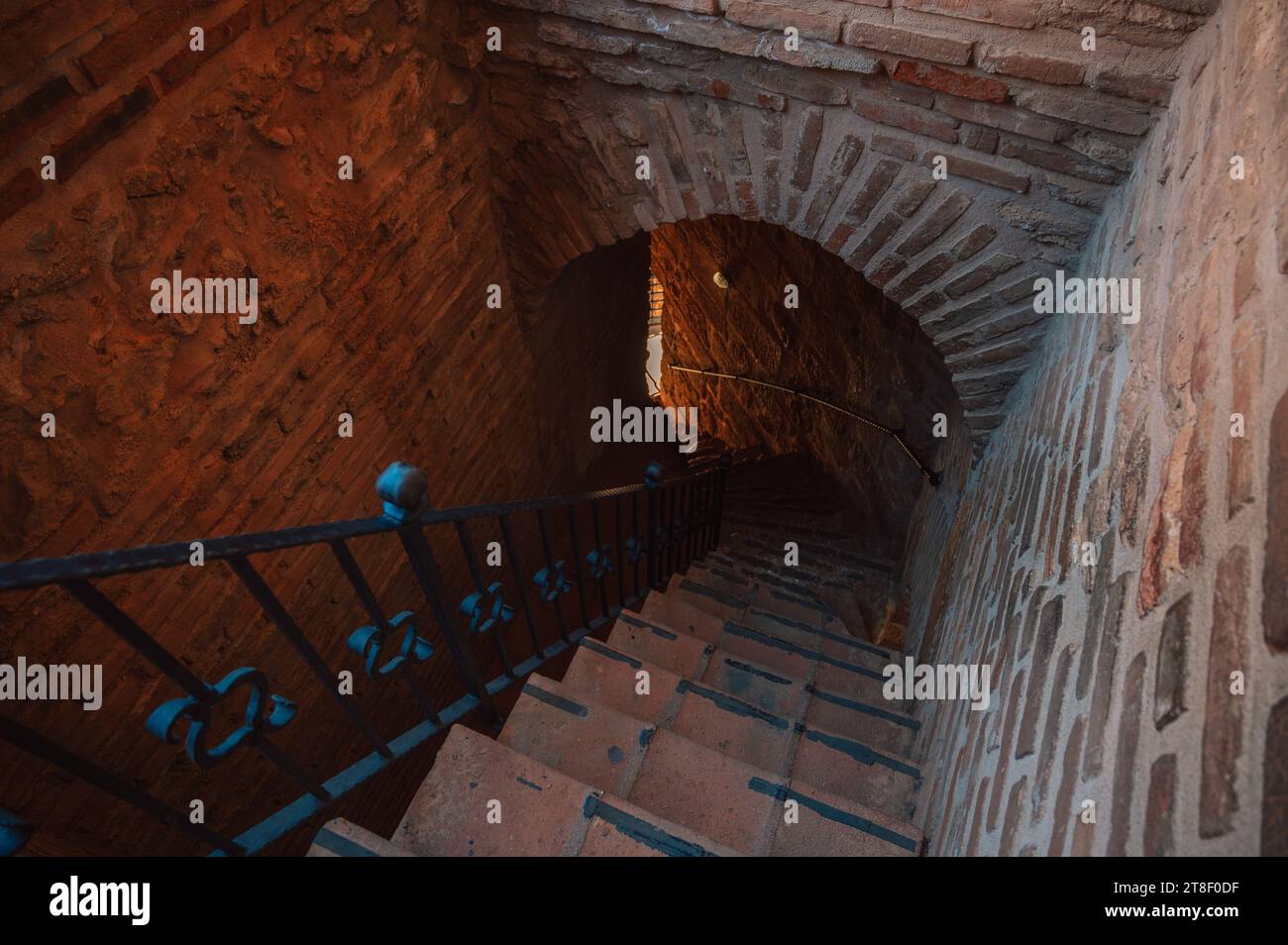 Partie supérieure de la Tour Rouge historique - Kizil Kule, dans le château d'Alanya. La Tour Rouge est le symbole de la ville d'Alanya, et le célèbre lieu touristique, Banque D'Images