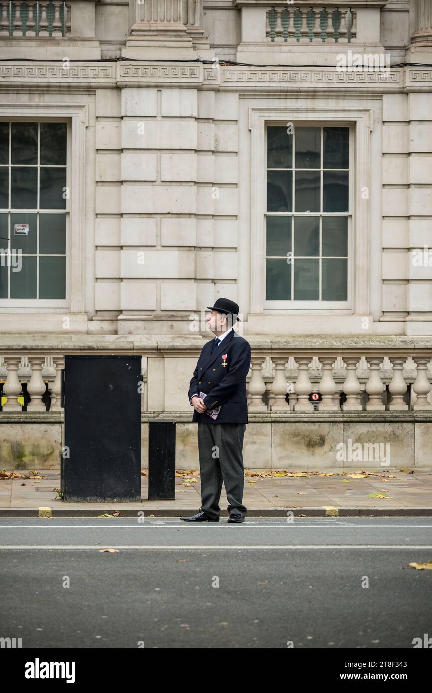 Homme juif à la parade annuelle et cérémonie de l'AJEX au cénotaphe en l'honneur des membres juifs des forces armées britanniques, Londres, Royaume-Uni Banque D'Images