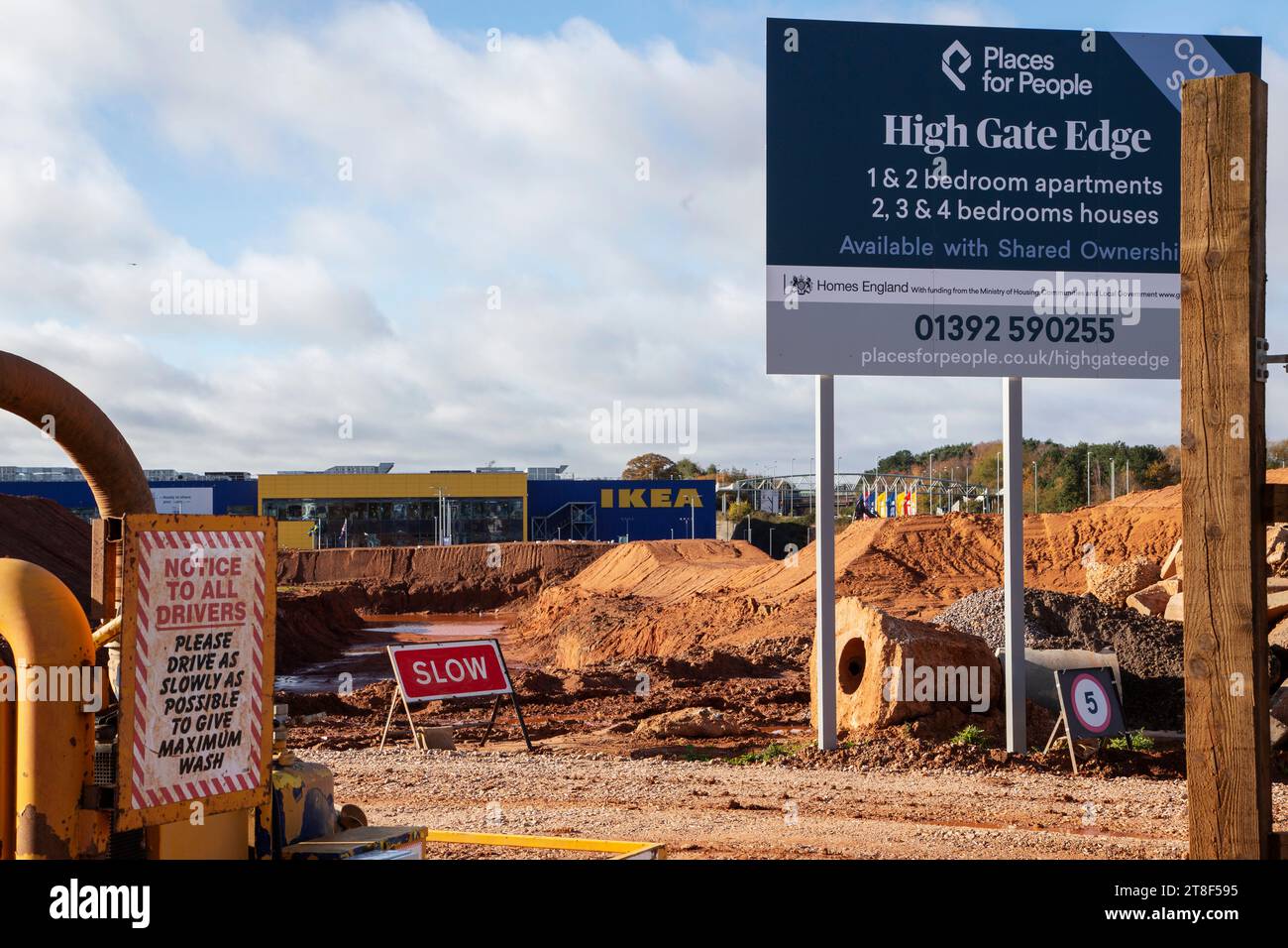 High Gate Edge Nouveau lotissement près de Ikea à Exeter EX2 - lieux pour les gens - Homes England Banque D'Images