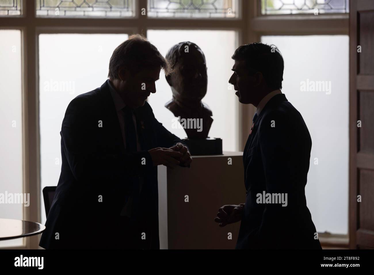 BLETCHLEY PARK, BUCKINGHAMSHIRE, ANGLETERRE, Royaume-Uni - 02 novembre 2023 - le Premier ministre du Royaume-Uni, Rishi Sunak, rencontre Robert Habeck, vice-chancelier d'Allemagne o Banque D'Images