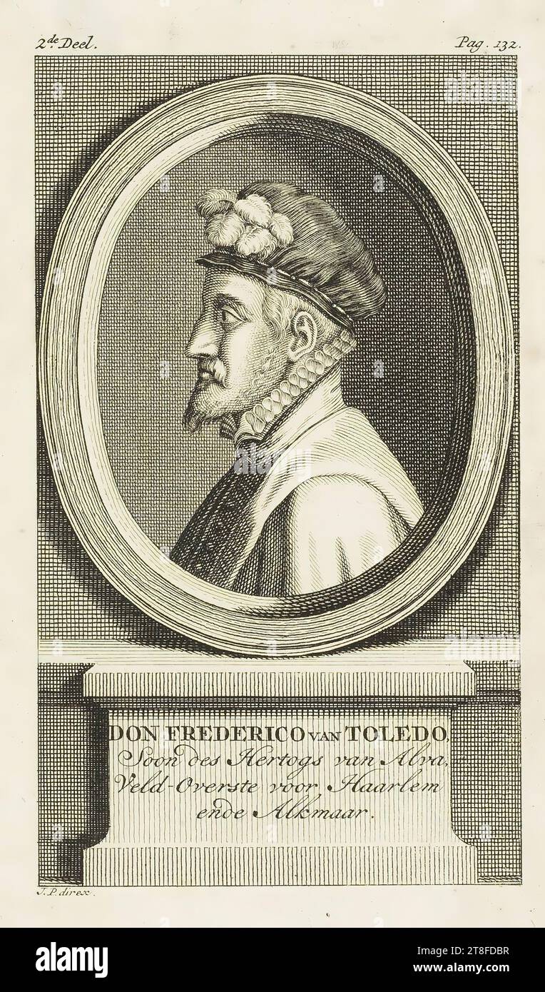 DON FREDERICO VAN TOLEDO., bientôt des Hertogs van Alva., Veld-Overste pour Haarlem et Alkmaar. 2e partie. p. 132. J.P.direx Banque D'Images