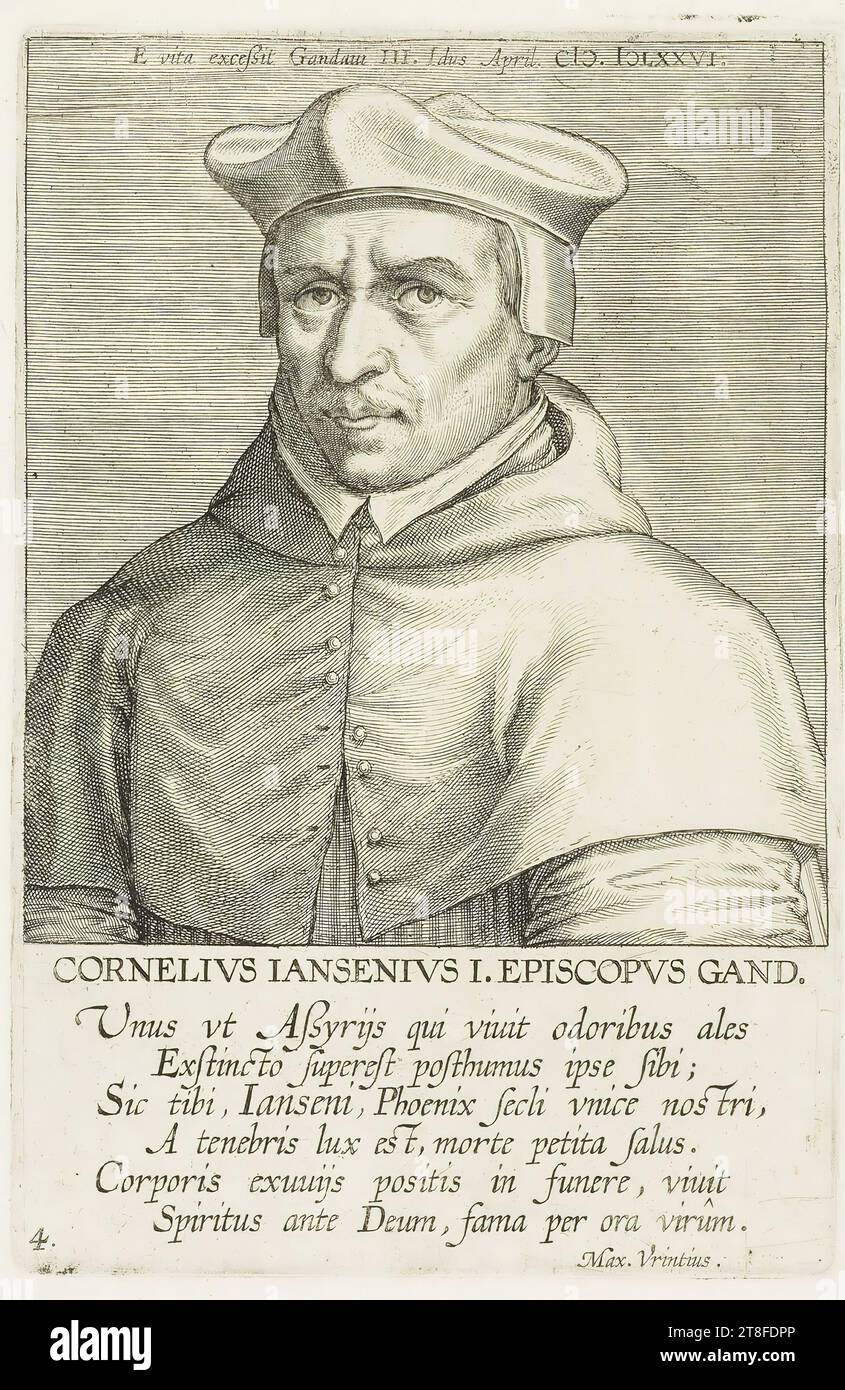 Gandani III est décédé. Cette avril CIƆ IƆLXXVI. CORNELIVUS JANSENIVUS I. EPISCOPVS GAND, un vt Assyrie qui a vécu par les odeurs des ailes, Extinct reste le posthume lui-même ; ainsi pour vous, Jansénius, le phénix de notre siècle, est la lumière des ténèbres, le salut recherché par la mort. Esprit devant Dieu, gloire par la bouche des hommes., Max. Vrintius 4. Illustration tirée de : J.F. FOPPENS : Bibliotheca Belgica, Bruxelles, 1739, 2 vol., vol. 1 {202-203 Banque D'Images
