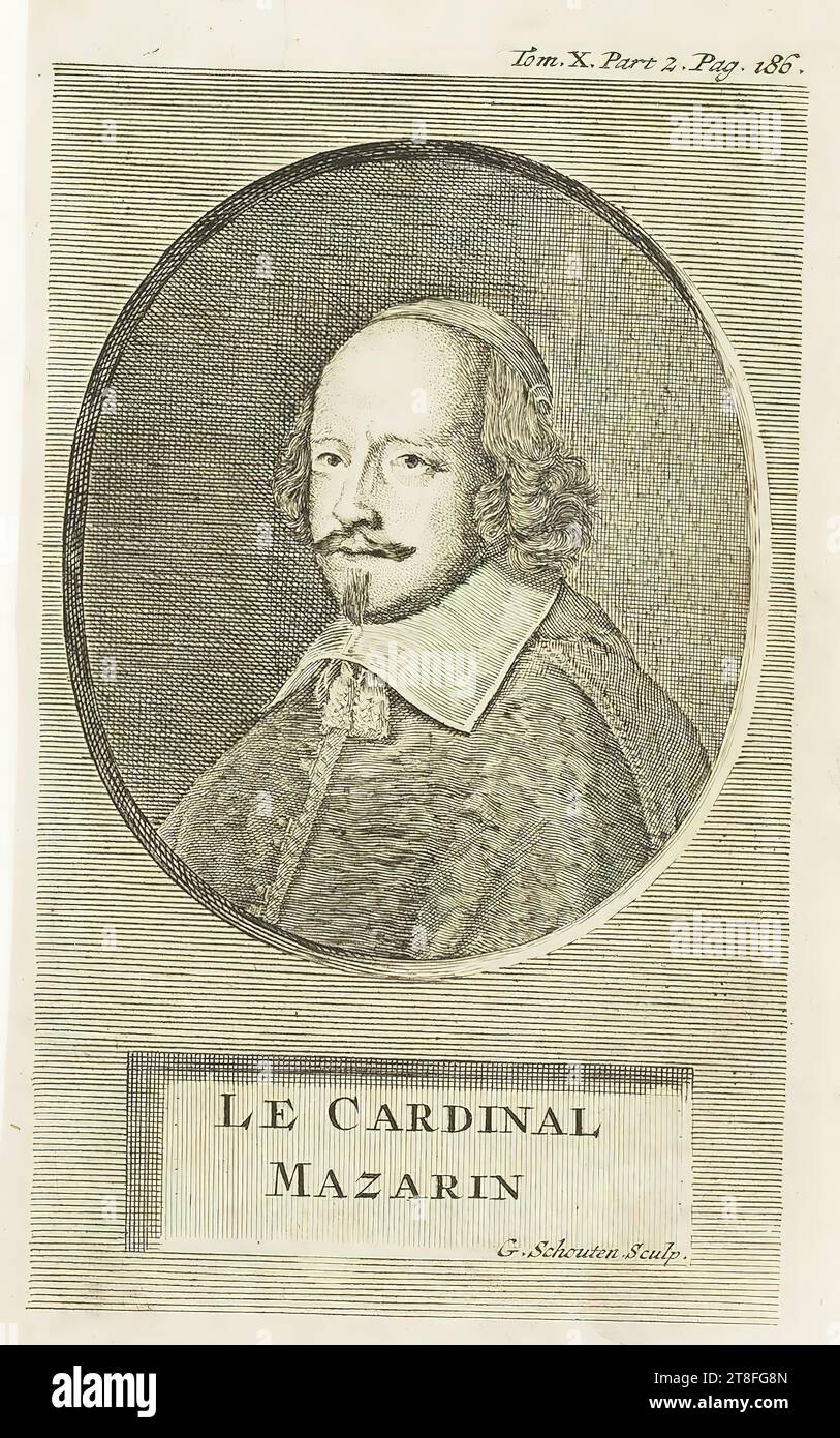 LE CARDINAL, MAZARIN. G. Schouten, Sculp. Tom.X.partie 2.Pag.186 Banque D'Images