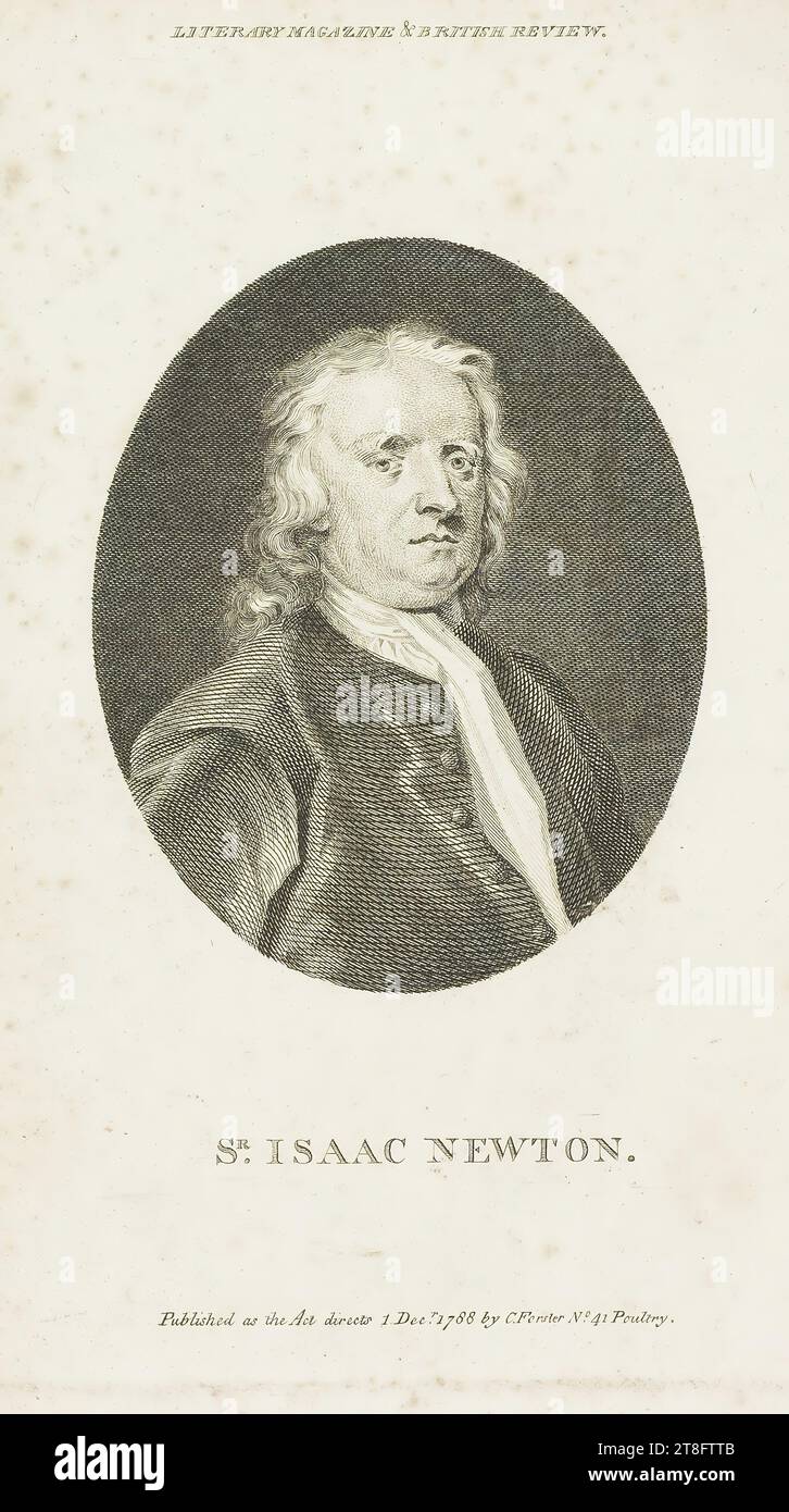 MAGAZINE LITTÉRAIRE ET REVUE BRITANNIQUE. SR. ISAAC NEWTON. Publié comme l'ordonne la Loi le 1 décembre 1788 par C.Forster No. 41 volaille Banque D'Images