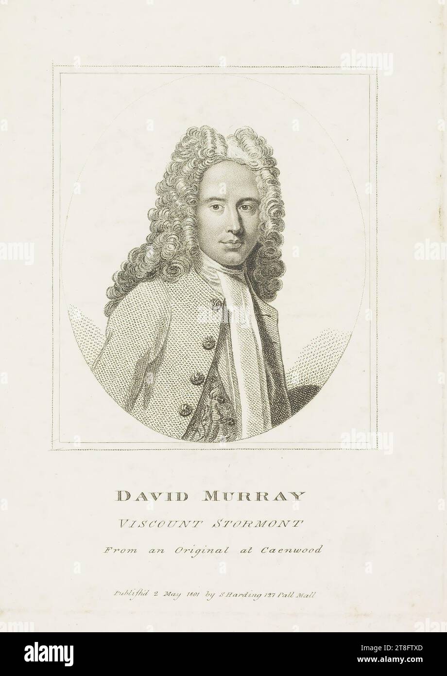 DAVID MURRAY, VICOMTE STORMONT. D'après un original à Caenwood. Publié le 2 mai 1801 par S. Harding 127 Pall Mall Banque D'Images