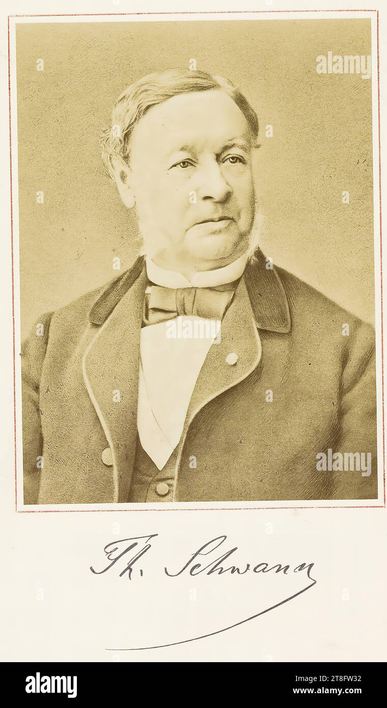 TH. Signature Schwann. Illustration tirée de : démonstration en l'honneur du professeur Th. Schwann, Liége, 23 juin 1878 Banque D'Images