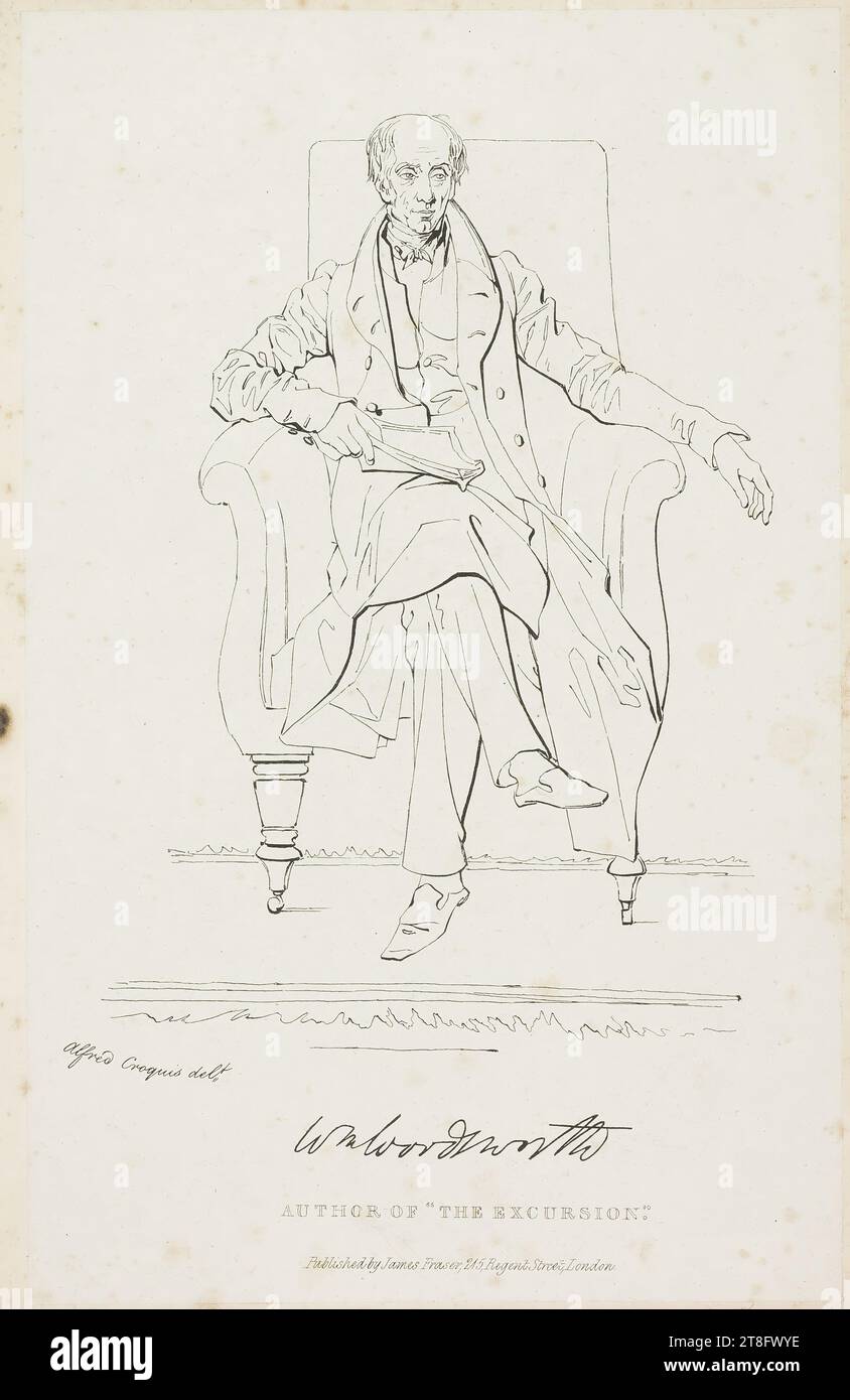 Alfred Croquis delt,. Signature WmWordsworth. AUTEUR DE 'L'EXCURSION'. Publié par James Fraser, 215, Regent Street, Londres Banque D'Images