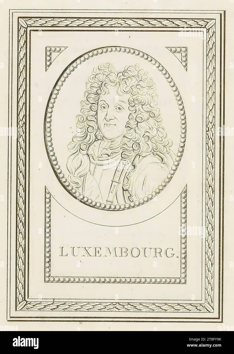 RETOUR IMPRIMÉ FRANÇOIS-HENRI, DE MONTMORENCI, DUC, DE LUXEMBOURG, MARÉCHAL, DE FRANCE., d'après le tableau paint par, H. RIGAUD.. LUXEMBOURG Banque D'Images