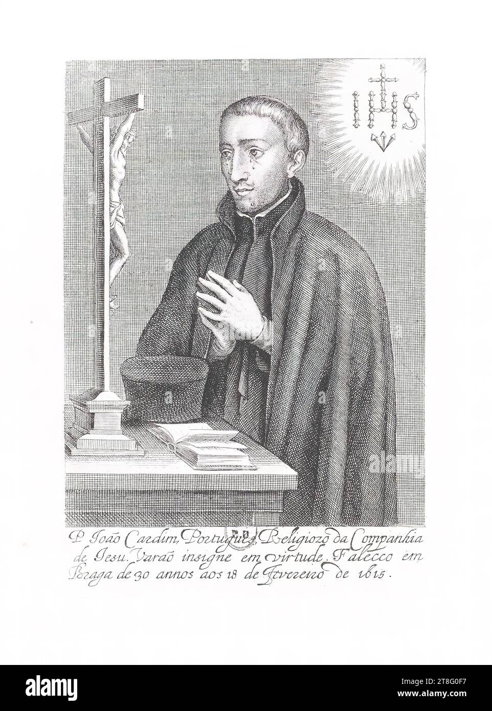 P. Joaõ Cardim, portugais, religieux de la Compagnie de Jésus. Varao se distinguait par la vertu. Falecco à Braga, 30 ans, le 18 février 1615 Banque D'Images