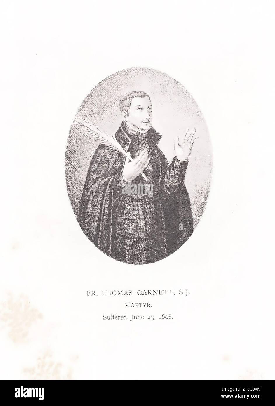 FR. THOMAS GARNETT, S.J., MARTYR., a souffert le 23 juin 1608 Banque D'Images