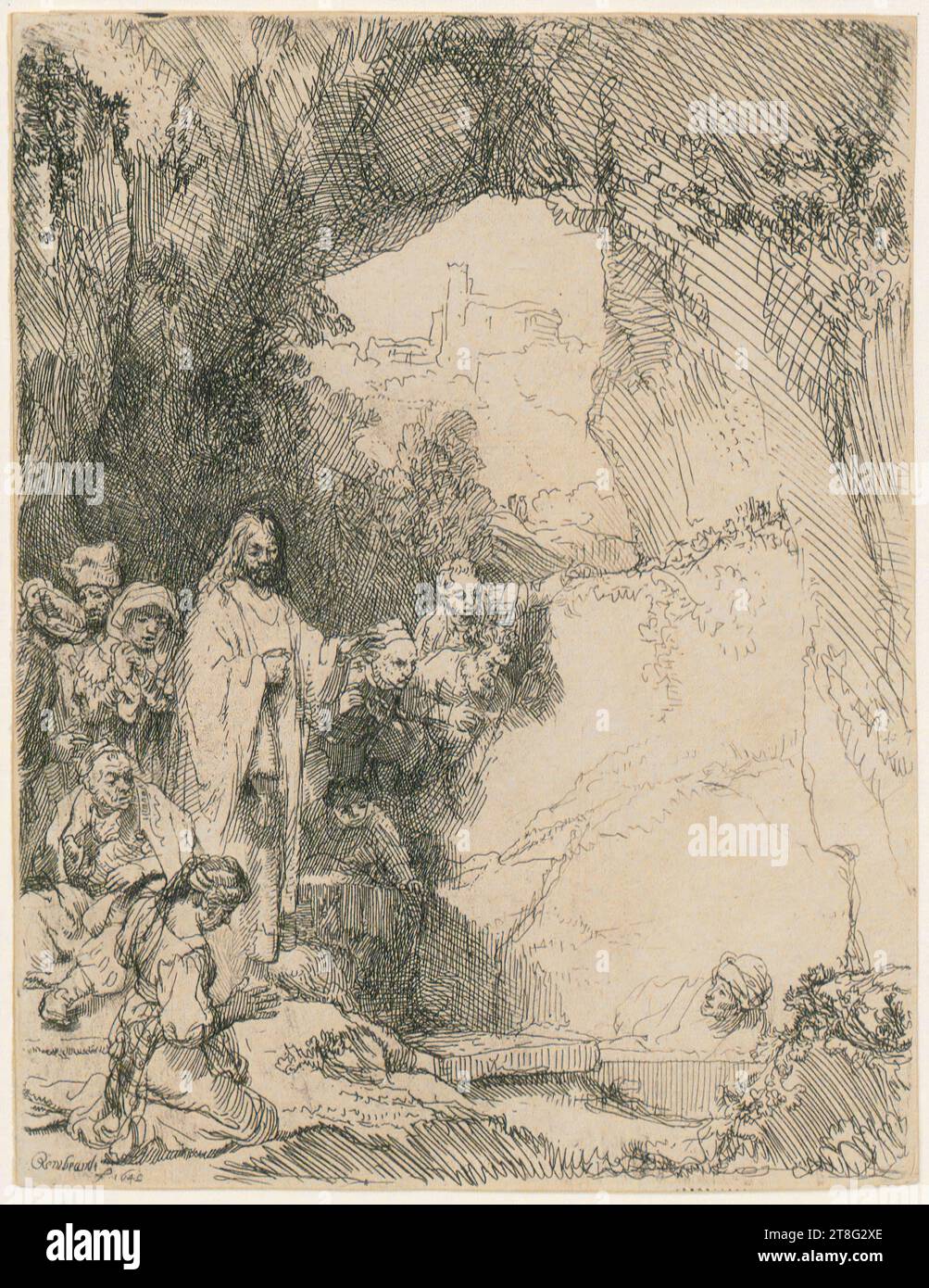 Rembrandt Harmensz. Van Rijn (1606 - 1669), artiste anonyme (date inconnue), retravaillé de, Christ chasse les changeurs d'argent hors du temple, Rembrandt Harmensz. Van Rijn (1606 - 1669), artiste, surélévation de Lazarus petite plaque, support d'impression : 1642, gravure et point sec, dimensions de la feuille : 15,8 x 11,4 cm, signé et daté en bas à gauche 'Rembrandt, F. 1642 Banque D'Images Rembrandt Harmensz. Van Rijn (1606 - 1669), artiste anonyme (date inconnue), retravaillé de, Christ chasse les changeurs d'argent hors du temple, Rembrandt Harmensz. Van Rijn (1606 - 1669), artiste, surélévation de Lazarus petite plaque, support d'impression : 1642, gravure et point sec, dimensions de la feuille : 15,8 x 11,4 cm, signé et daté en bas à gauche 'Rembrandt, F. 1642 Banque D'Images