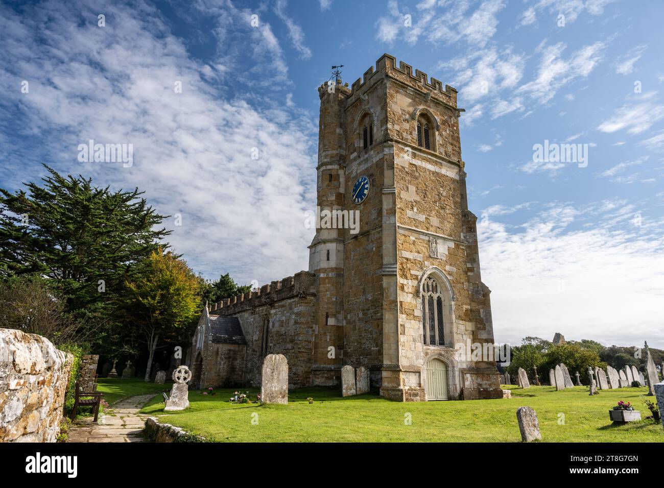 L'église paroissiale traditionnelle de St Nicholas à Abbotsbury, Dorset. Banque D'Images