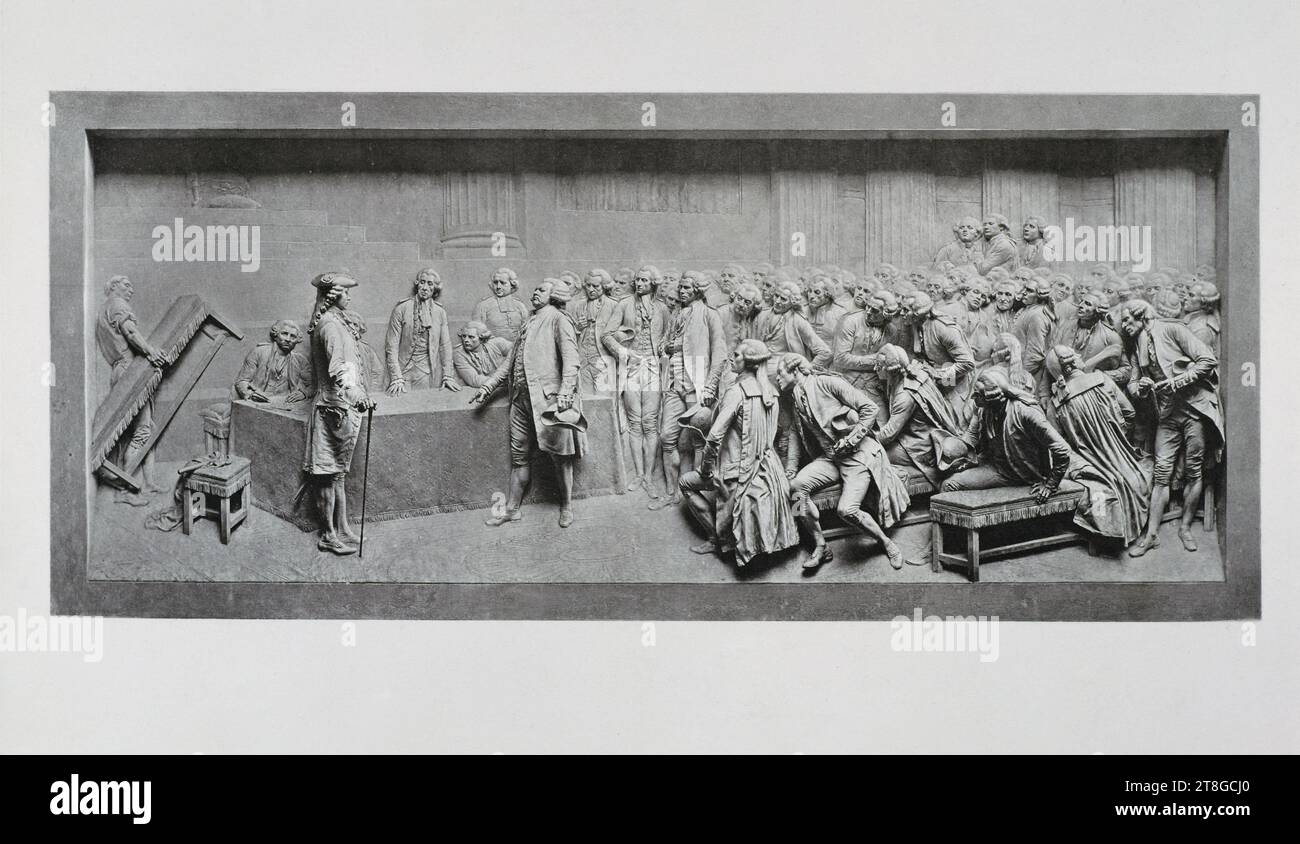Mirabeau et Dreux-Brézé ; séance du 23 juin 1789, à Versailles, graveur, Dalou, aimé-Jules, auteur du modèle, impression, Arts graphiques, impression, héliogravure, dimensions - travail : hauteur : 48,8 cm, largeur : 63,2 cm, Dimensions - passe- partout:, hauteur : 50 cm, largeur : 65 cm Banque D'Images
