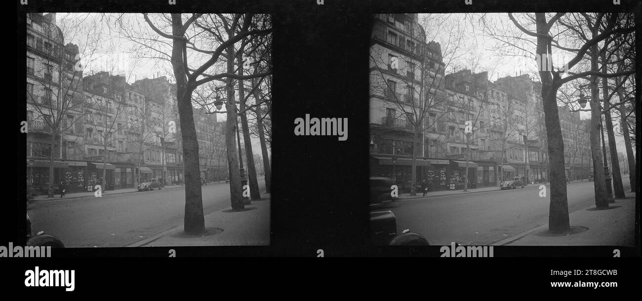 Quai de l'Hôtel-de-ville (?), 4e arrondissement, Paris, photographe, Array, photographie, vue stéréoscopique, Paris, Dimensions - oeuvre : hauteur : 4,1 cm, largeur : 10,4 cm Banque D'Images