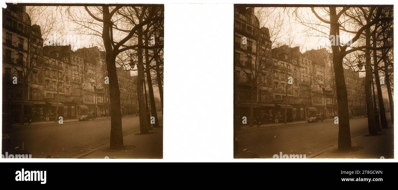 Quai de l'Hôtel-de-ville (?), 4e arrondissement, Paris, photographe, Array, photographie, vue stéréoscopique, Paris, Dimensions - oeuvre : hauteur : 4,1 cm, largeur : 10,4 cm Banque D'Images