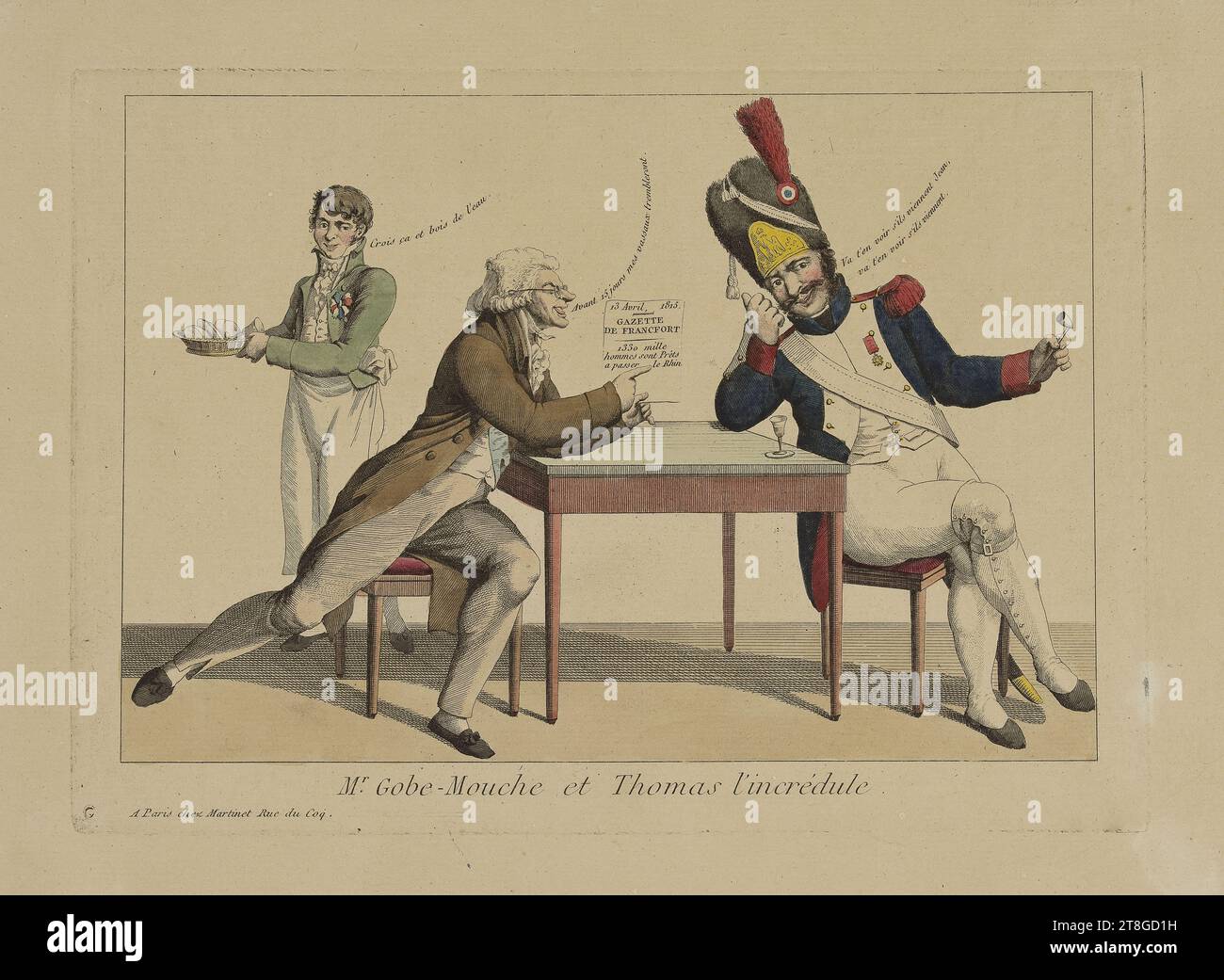 M. Gobe-mouche et Thomas l'incrédule, graveur, in 1815, impression, Art graphique, impression, gravure, Dimensions - travail : hauteur : 25 cm, largeur : 33,5 cm Banque D'Images