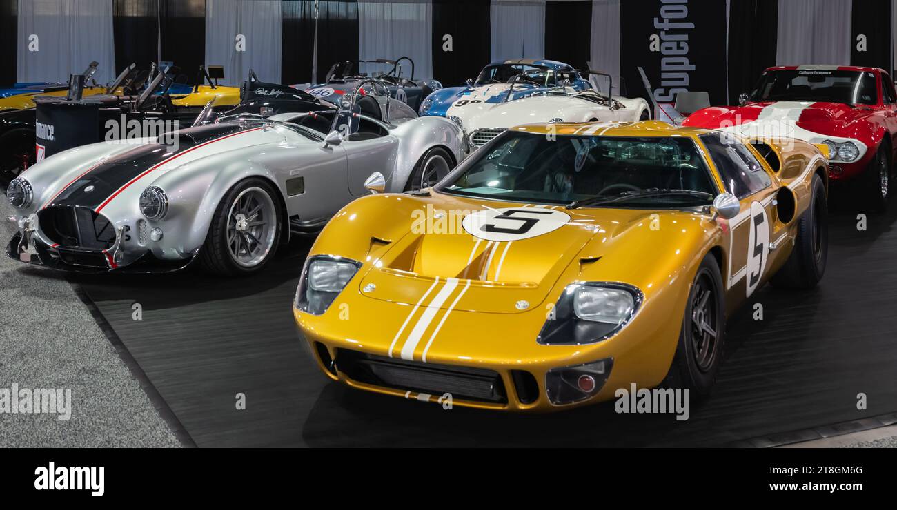 SEMA '23 - Ford GT et autres voitures de course exotiques, salon de l'auto de la Specialty Equipment Market Association (SEMA). Banque D'Images