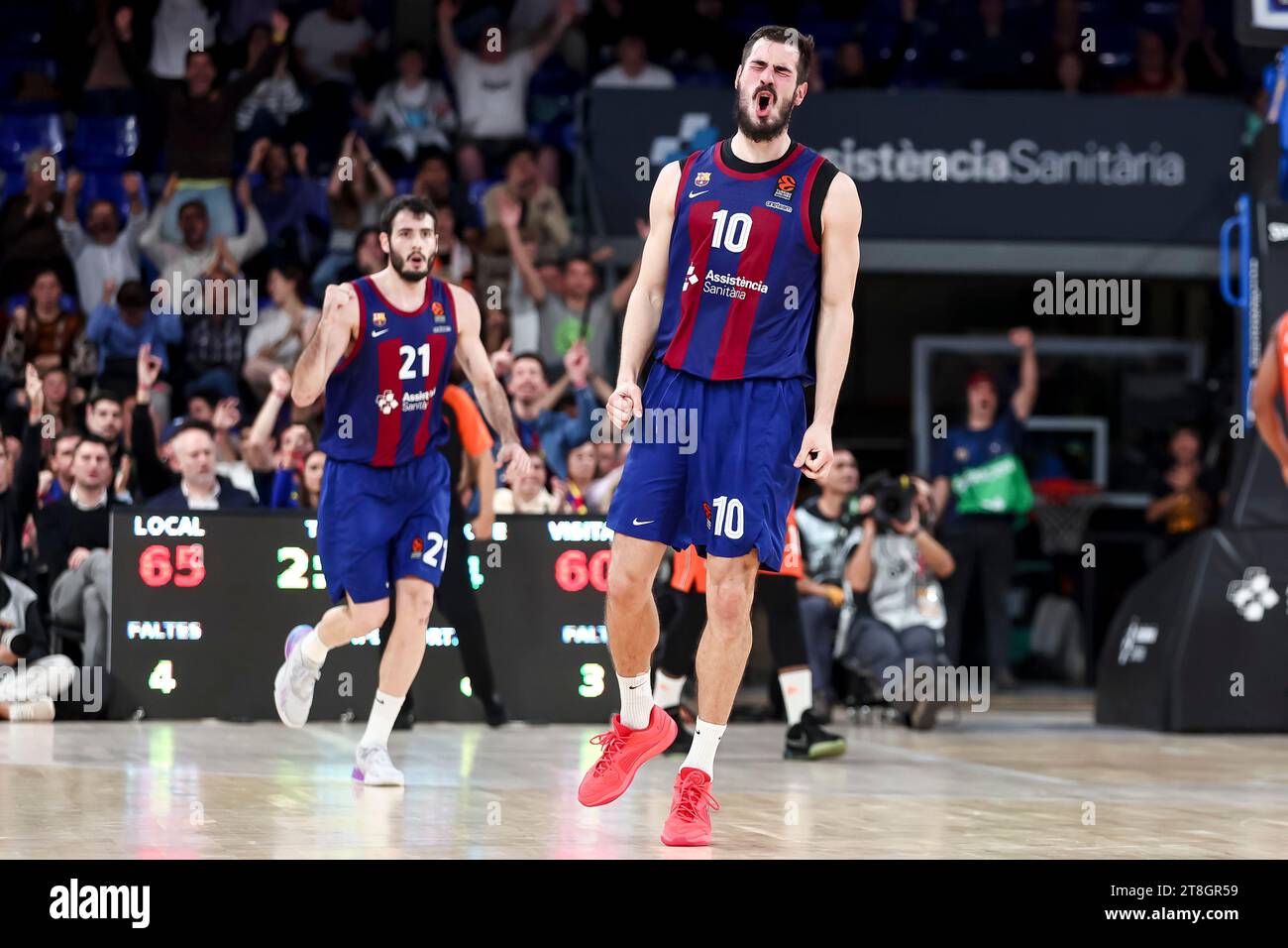 Barcelone, Espagne. 17 novembre 2023. BARCELONE, ESPAGNE - NOVEMBRE 17 : Nikola Kalinic du FC Barcelone lors du match de Turkish Airlines Euroleague entre le FC Barcelone et Valencia basket au Palau Blaugrana le 17 novembre 2023 à Barcelone, Espagne crédit : DAX Images/Alamy Live News Banque D'Images