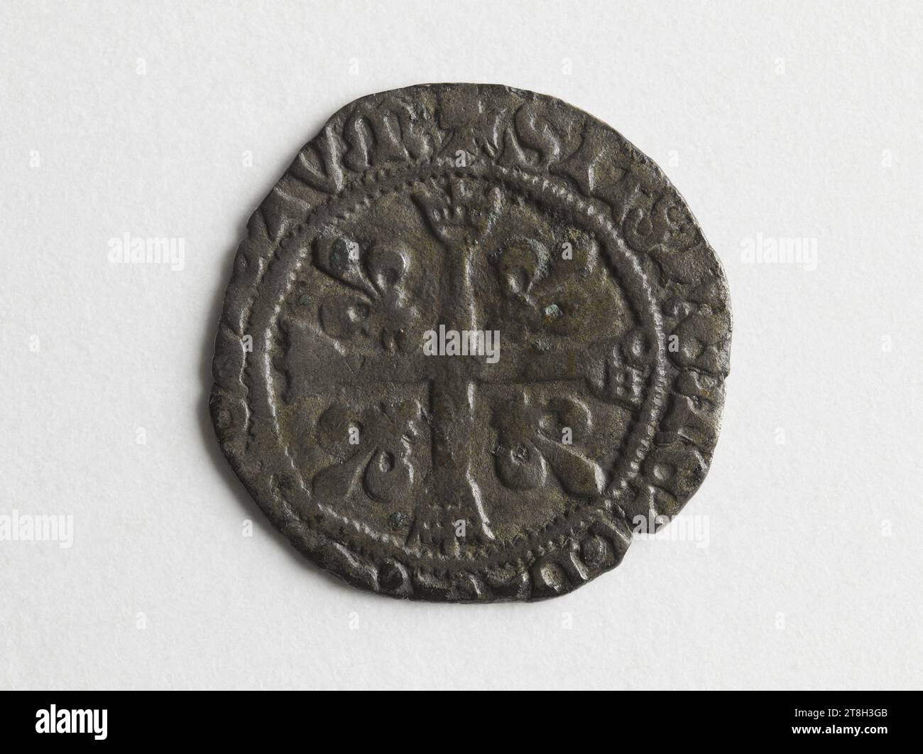 Petit Charles VIII billon karolus, 1488, graveur de médailles, Array, Numismatique, monnaie, Dimensions - travail : diamètre : 1,89 cm, poids (taille du type) : 1,24 g. Banque D'Images