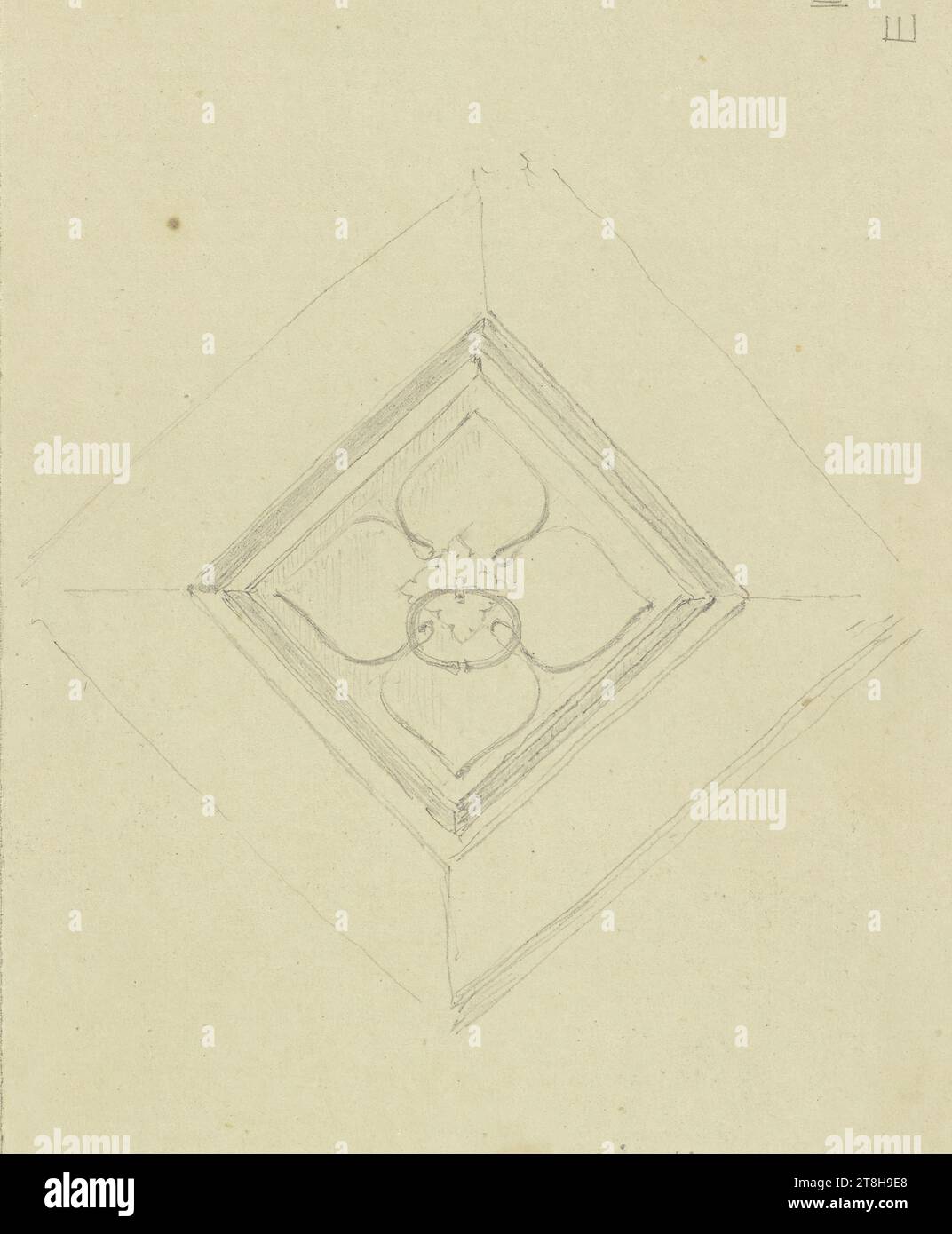 CARL THEODOR REIFFENSTEIN, poignée de porte à Überlingen, 28 août 1871, feuille, 108 x 85 mm, crayon sur papier, poignée de porte à Überlingen, CARL THEODOR REIFFENSTEIN, page, rubans adhésifs, volume 30, page 79, référence / total, 2 / 2, Überlingen, 19E SIÈCLE, DESSIN, crayon sur papier, MÉLANGE GRAPHITE-ARGILE, PAPIER, DESSIN AU CRAYON, ALLEMAND, ÉTUDE ARCHITECTURALE, ÉTUDE D'APRÈS Un ARTISANAT, ÉTUDE D'ORNEMENT, ÉTUDE DE VOYAGE, datée et inscrite en bas à droite, au crayon, Überlingen 28 août 1871., numérotée sur la page en dessous du dessin, au crayon, 2 Banque D'Images