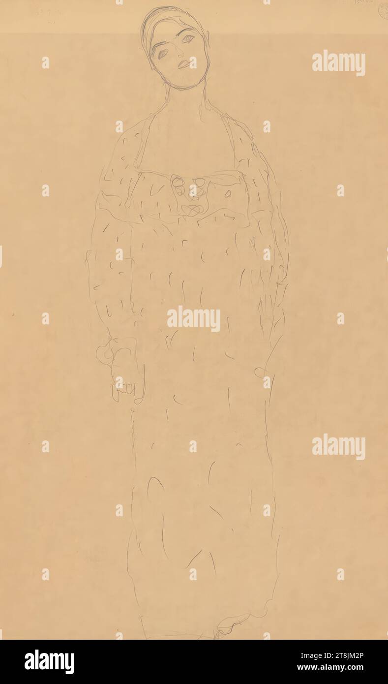 Etude pour 'Portrait de Friederike Maria Beer', Friederike Beer-Monti, Gustav Klimt, Vienne 1862 - 1918 Vienne, 1915-16, dessin, crayon sur papier, 55 × 36 cm, Autriche Banque D'Images