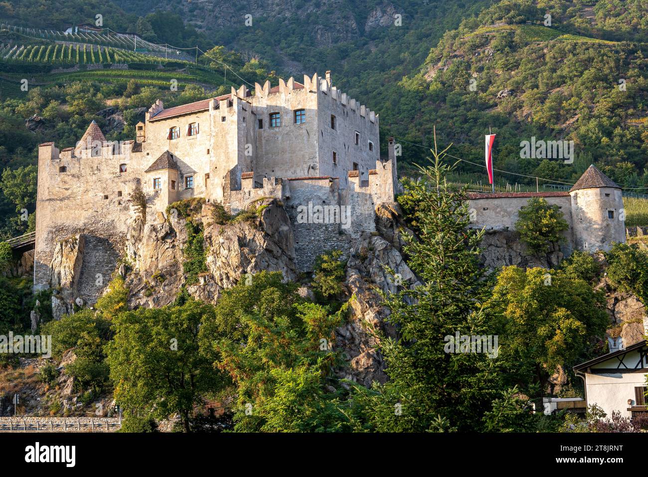 Le château médiéval de Castelbello Ciardes (allemand : Schloss Kastelbell), Tyrol du Sud, Trentin-Haut-Adige Südtirol, Italie Banque D'Images