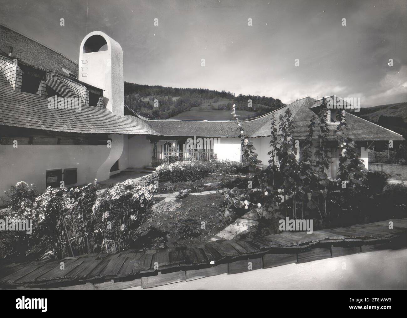 Ruhpolding, Chiemgau, Landhaus Schmucker, parvis avec jardin, vue du sud-est, photographie, photo Wasow, Munich, après 1939, photographie, photographie Banque D'Images