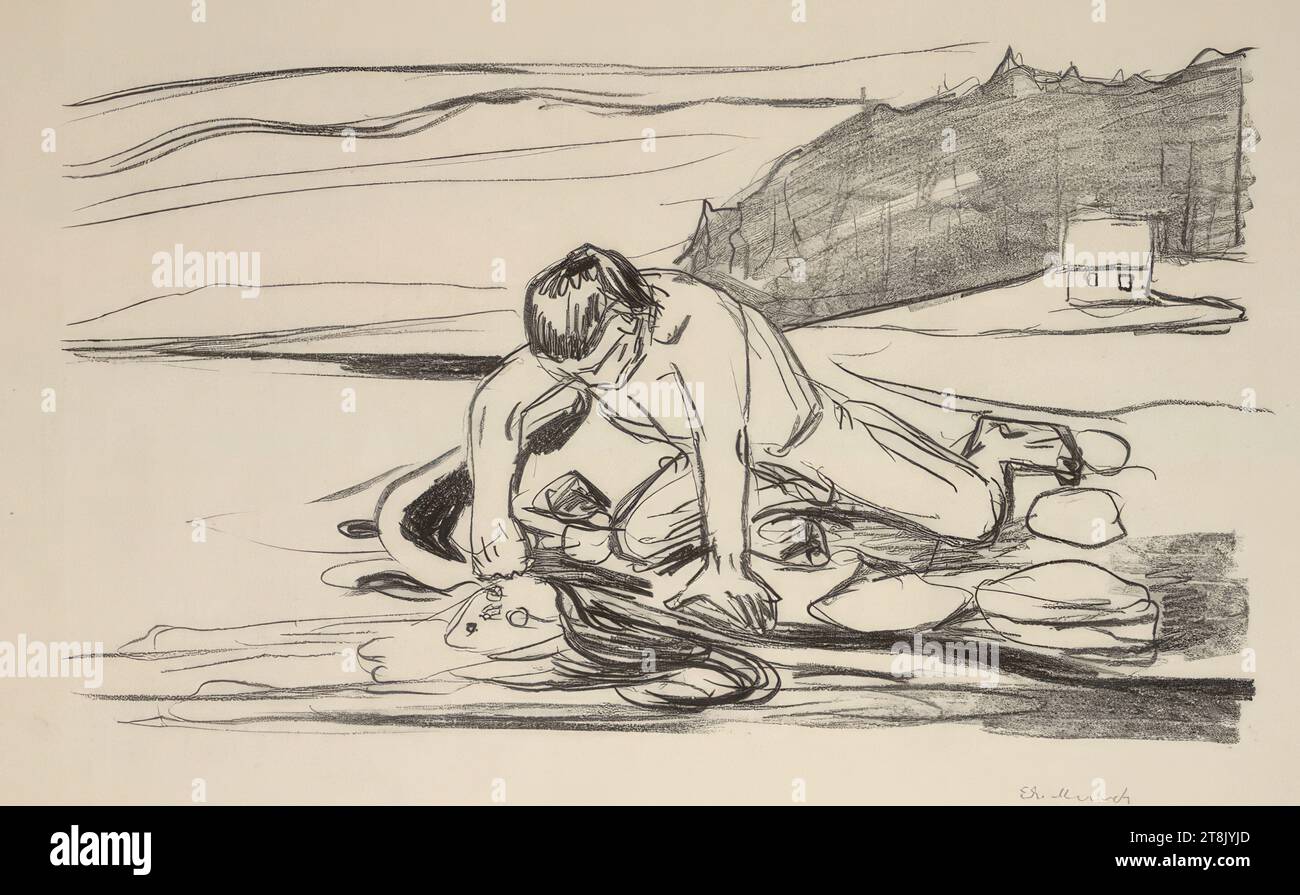 Omega's Death, série en 21 parties : Alfa og Omega, Edvard Munch, Løten près de Hamar 1863 - 1944 Ekely, 1908-1909, tirage, lithographie, feuille : 48 cm x 64,8 cm Banque D'Images