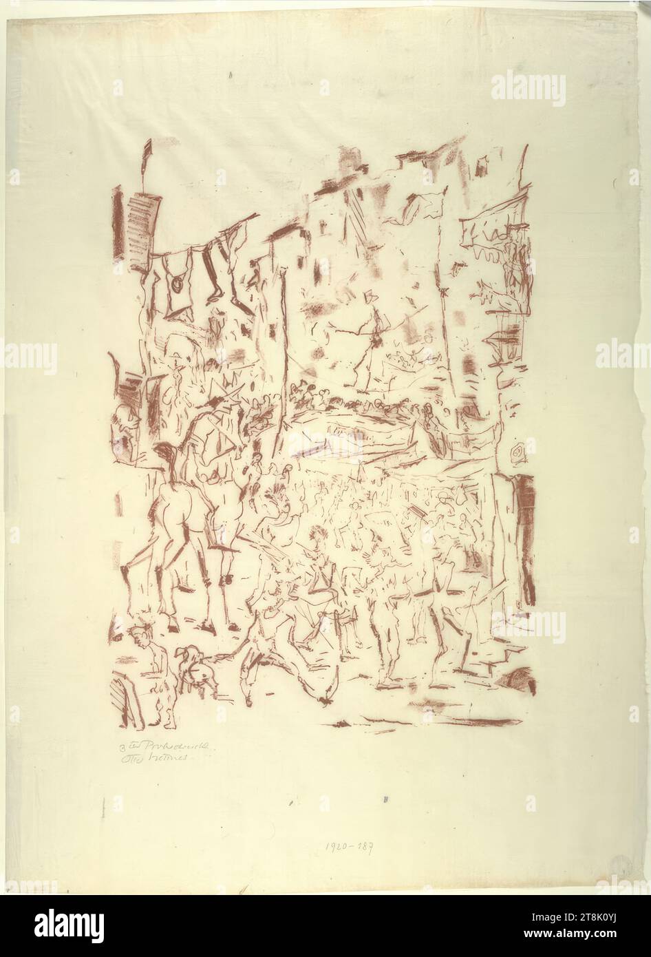 Gaukler, Otto Hettner, Dresde 1875 - 1931 Dresde, 1918, tirage, lithographie à la craie rouge, papier japonais, planche : 41 x 29,5 cm, l.l. '3rd test print Banque D'Images