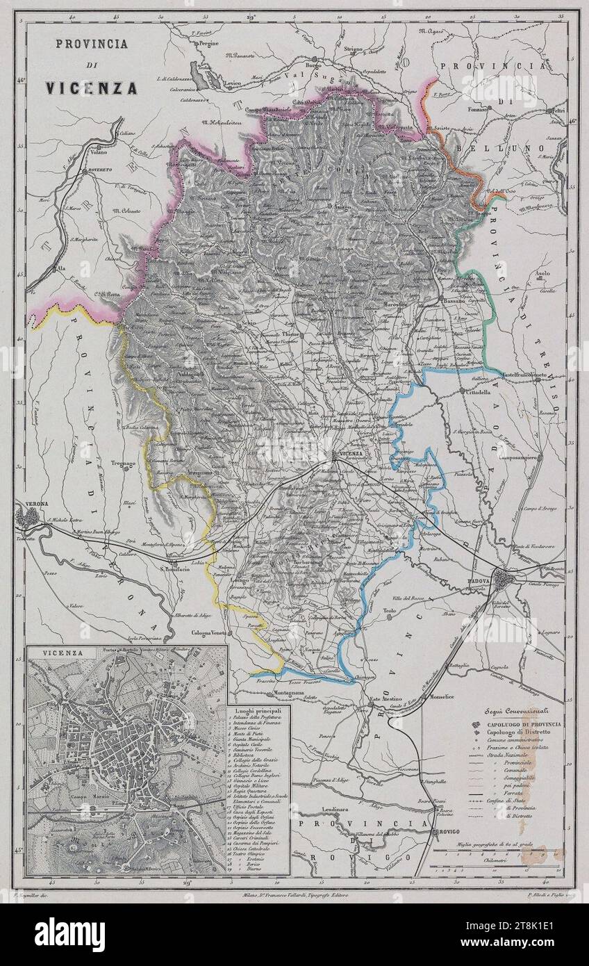 Vallardi - Provincia di Vicenza - 1860 ca. Banque D'Images