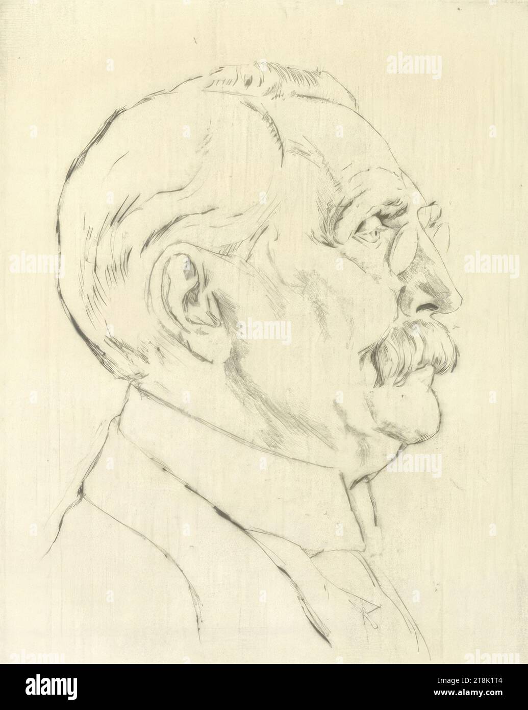 Wilhelm von Bode, Emil Orlik, Prague 1870 - 1932 Berlin, 1917, impression, pointe sèche, plaque : 25,0 cm x 19,8 cm, l. l. L. '2. Condition', crayon Banque D'Images