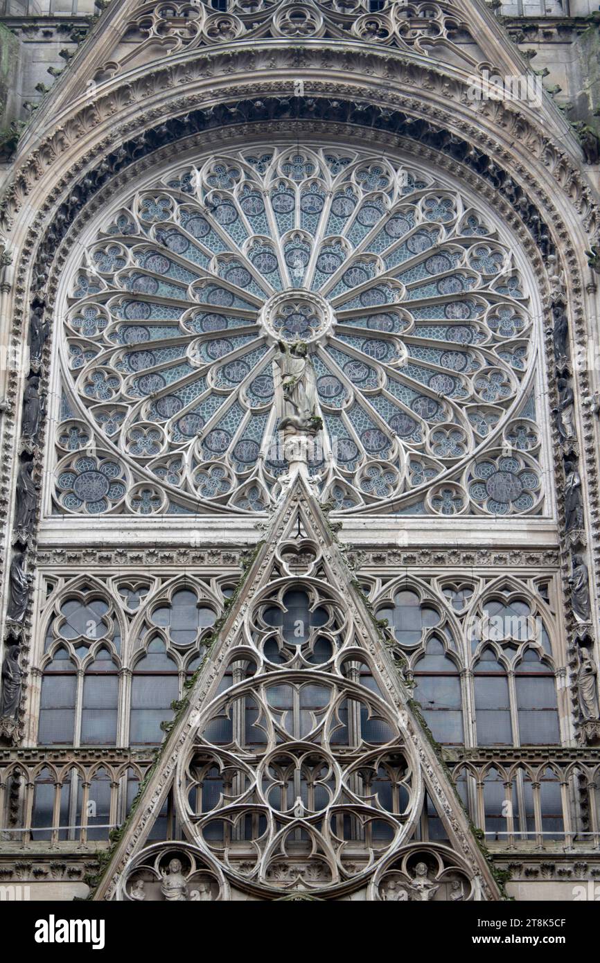 La façade de la Cathédrale notre-Dame de Rouen, Normandie France Banque D'Images
