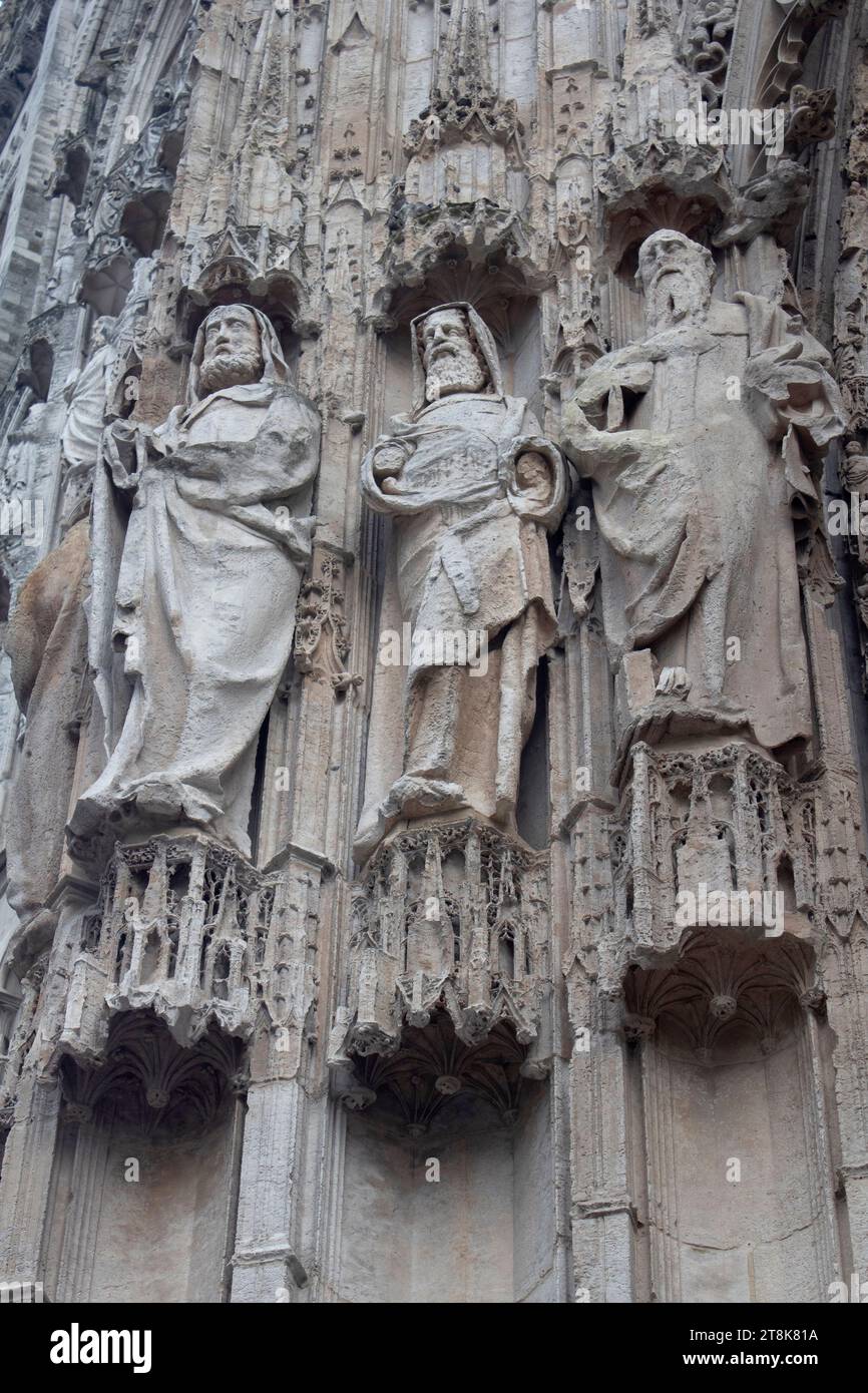 La façade de la Cathédrale notre-Dame de Rouen, Normandie France Banque D'Images