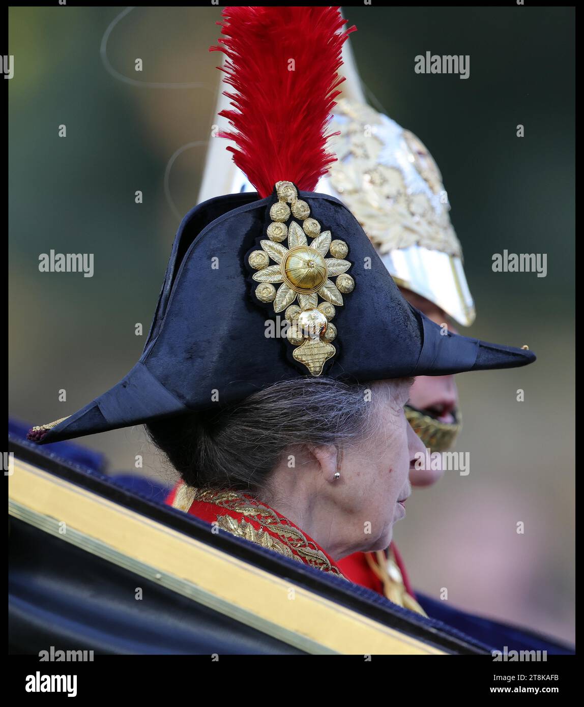 Image ©Licence à Parsons Media. 07/11/2023. Londres, Royaume-Uni. King Charles State ouverture du Parlement. La princesse Anne rejoint le roi Charles III accompagné de la reine Camilla lors de l'ouverture d'État du Parlement à la Chambre des communes, à Londres. Photo de Andrew Parsons / Parsons Media Banque D'Images