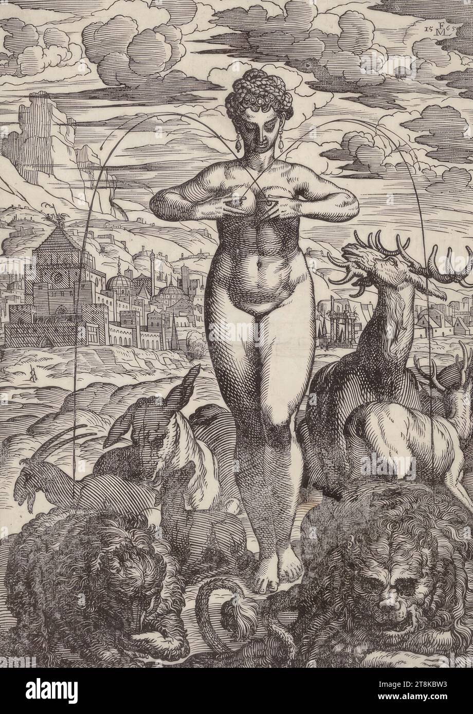 Nature, Melchior Lorch, Flensburg vers 1527 - après 1583 Copenhague, Rome ou Hambourg, 1565, estampe, gravure sur bois, feuille : 32,2 x 22,2 cm Banque D'Images
