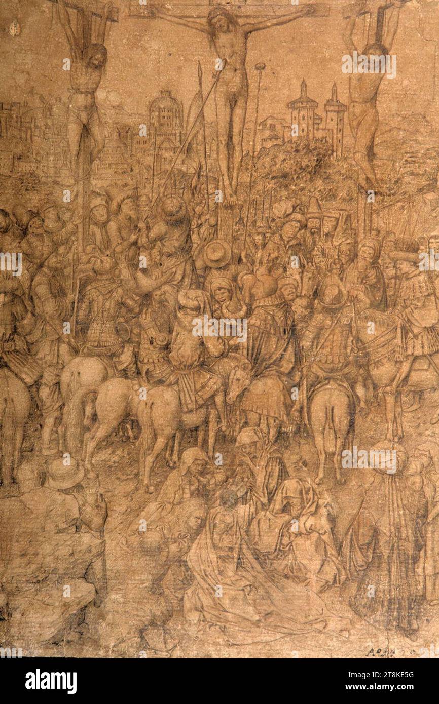 Van Eyck dessin Crucifixion. Banque D'Images