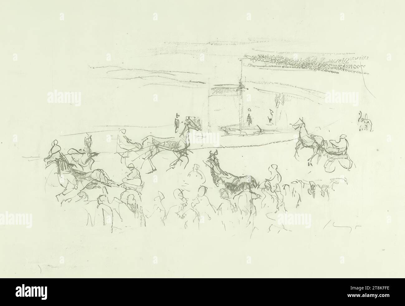 Courses attelées, courses attelées, Max Slevogt, Landshut 1868 - 1932 Neukastel/Pfalz, 1923, impression, lithographie à la craie sur papier chinois Banque D'Images