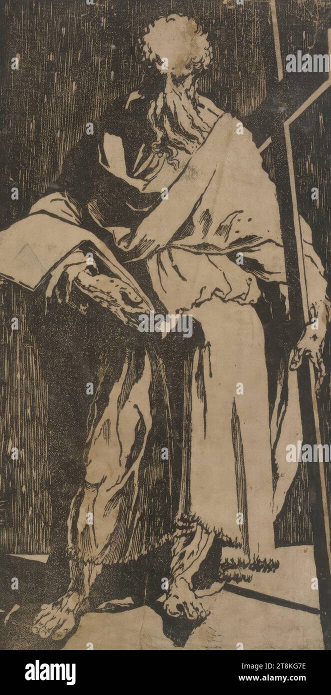 Saint Philippe, Domenico Beccafumi dit Mecarino, Cortine in Valdibiana Montaperti près de Sienne 1484 - 1551 Sienne, vers 1544-1547, impression, gravure sur bois clair-obscur en deux planches, toutes deux noires Banque D'Images