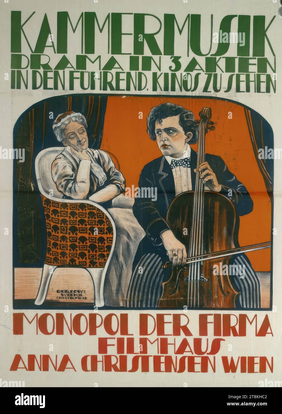 MUSIQUE DE CHAMBRE ; FILMHAUS ANNA CHRISTENSEN VIENNE, Anonyme, vers 1910, impression, lithographie couleur, feuille : 1260 mm x 950 mm, Autriche Banque D'Images