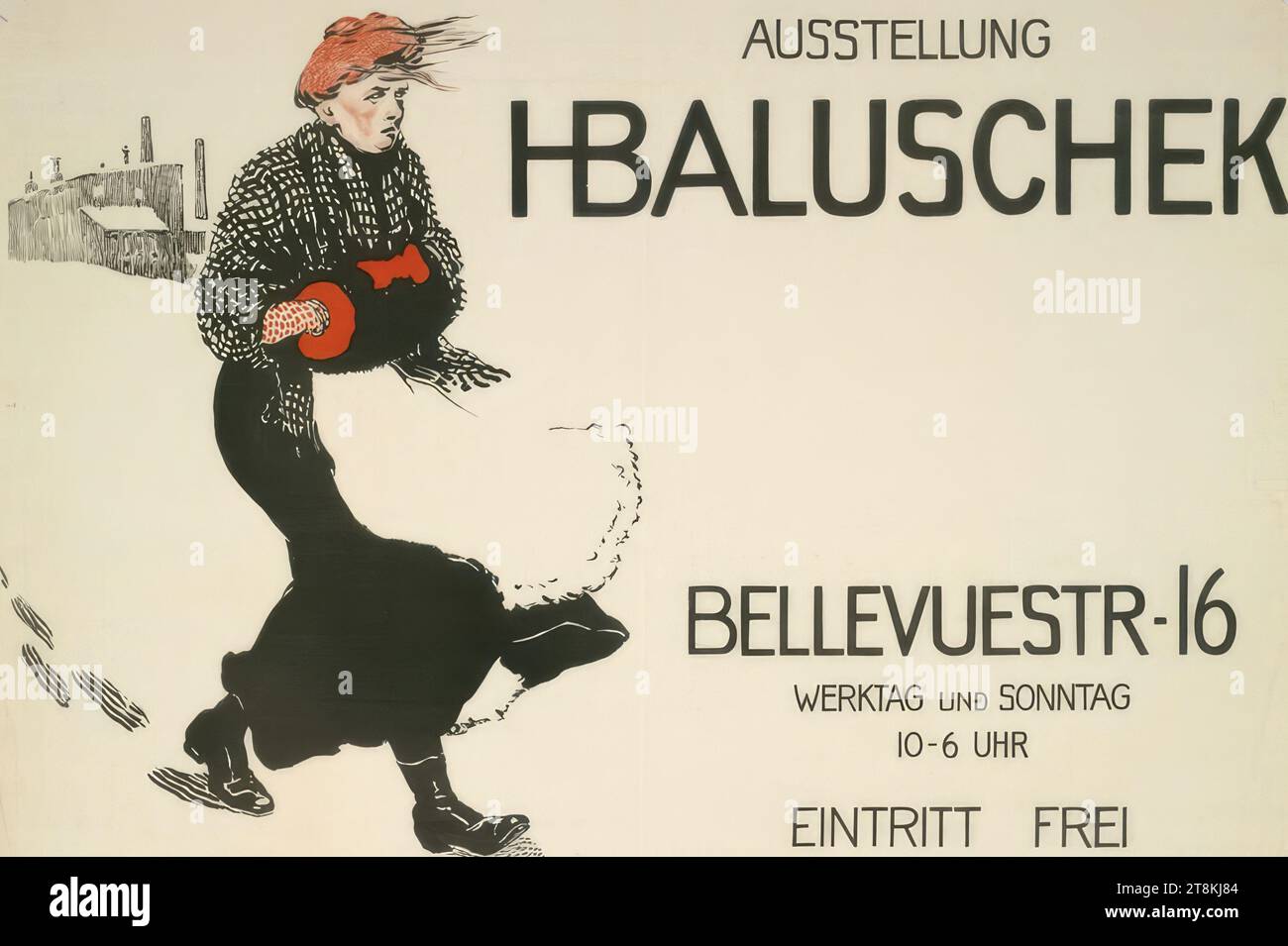 EXPOSITION H BALUSCHEK, Hans Baluschek, Breslau 1870 - 1935 Berlin, avant 1910, tirage, lithographie couleur, feuille : 675 mm x 950 mm Banque D'Images