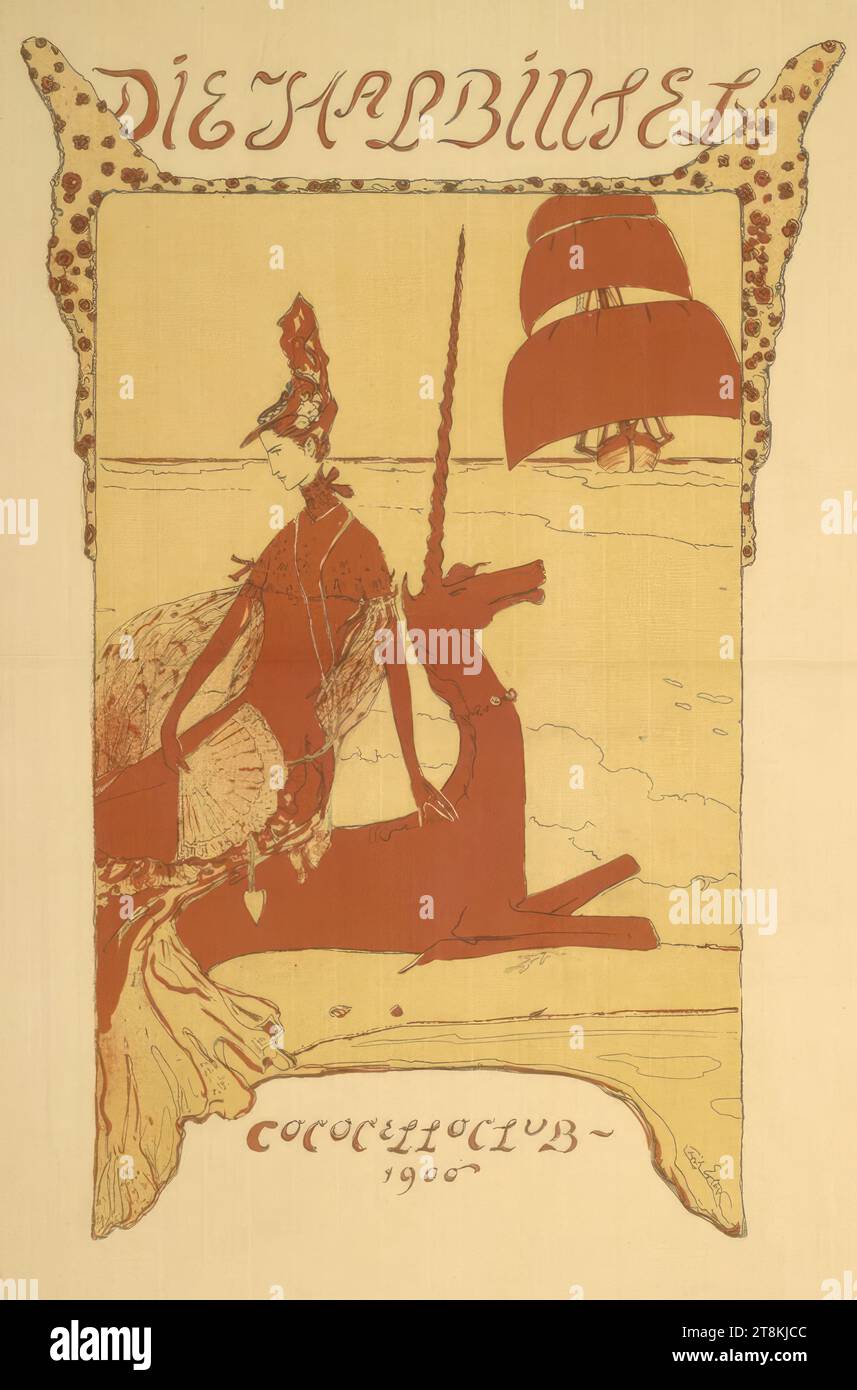 LA PÉNINSULE ; COCELLOCLUB - 1900, Fritz Erler, Allemagne, 1868 - 1940, 1900, impression, lithographie couleur, feuille : 985 mm x 600 mm Banque D'Images