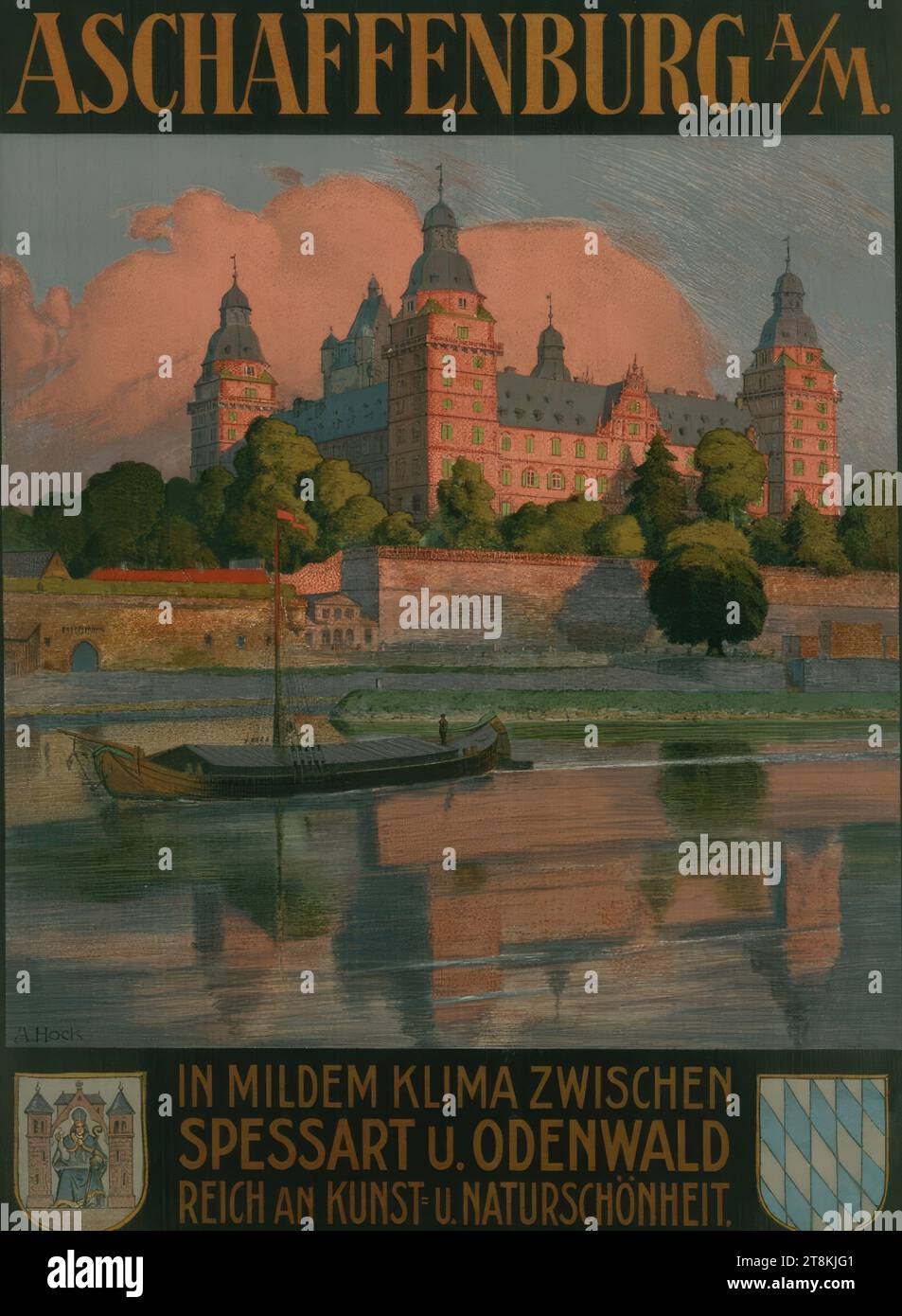 ASCHAFFENBURG A/M., Adalbert Hock, Aschaffenburg 1866 - 1949 Aschaffenburg, vers 1905, tirage, lithographie couleur, feuille : 875 mm x 650 mm Banque D'Images